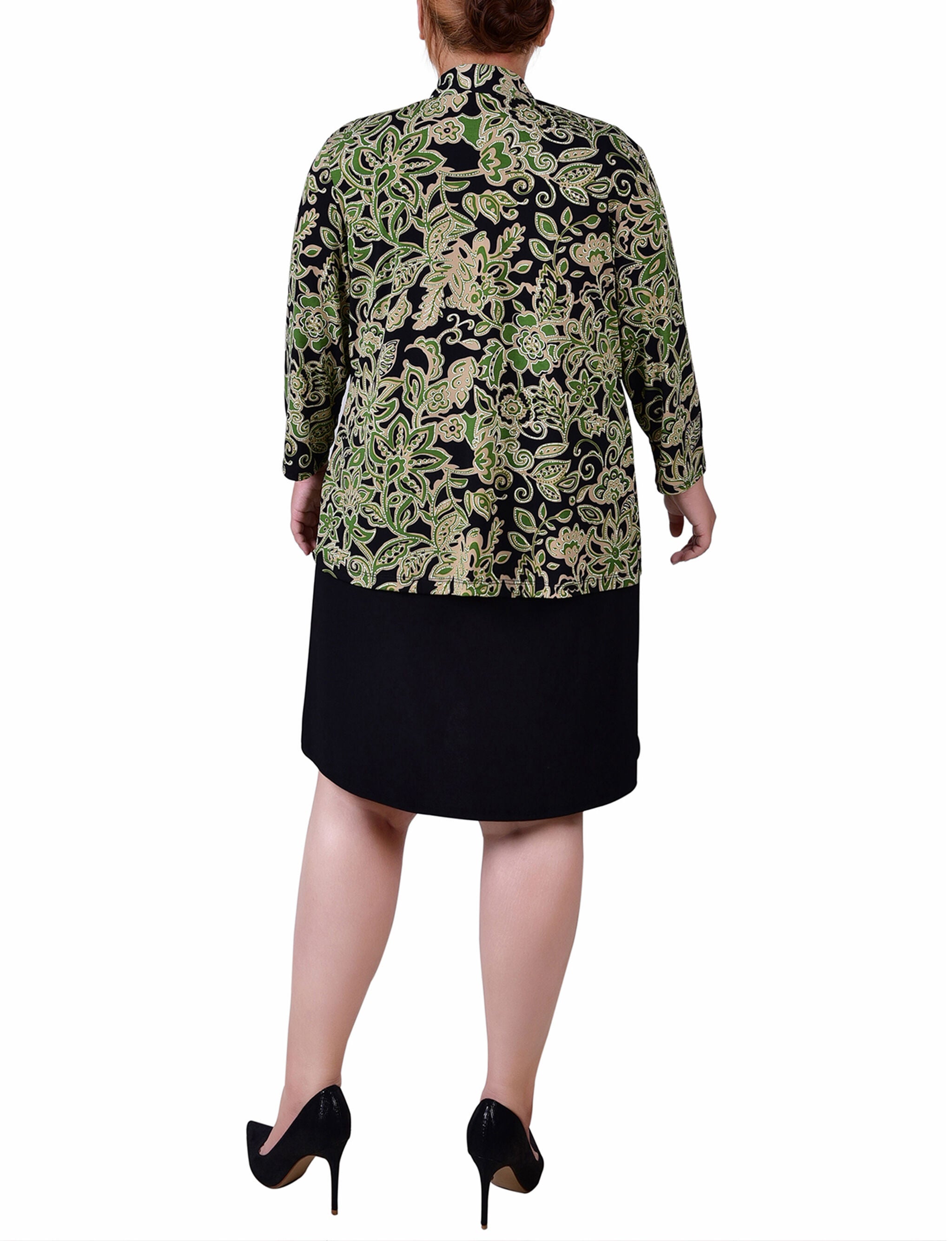 Jacket and Dress Set, Avocado Black, alternate image number 2