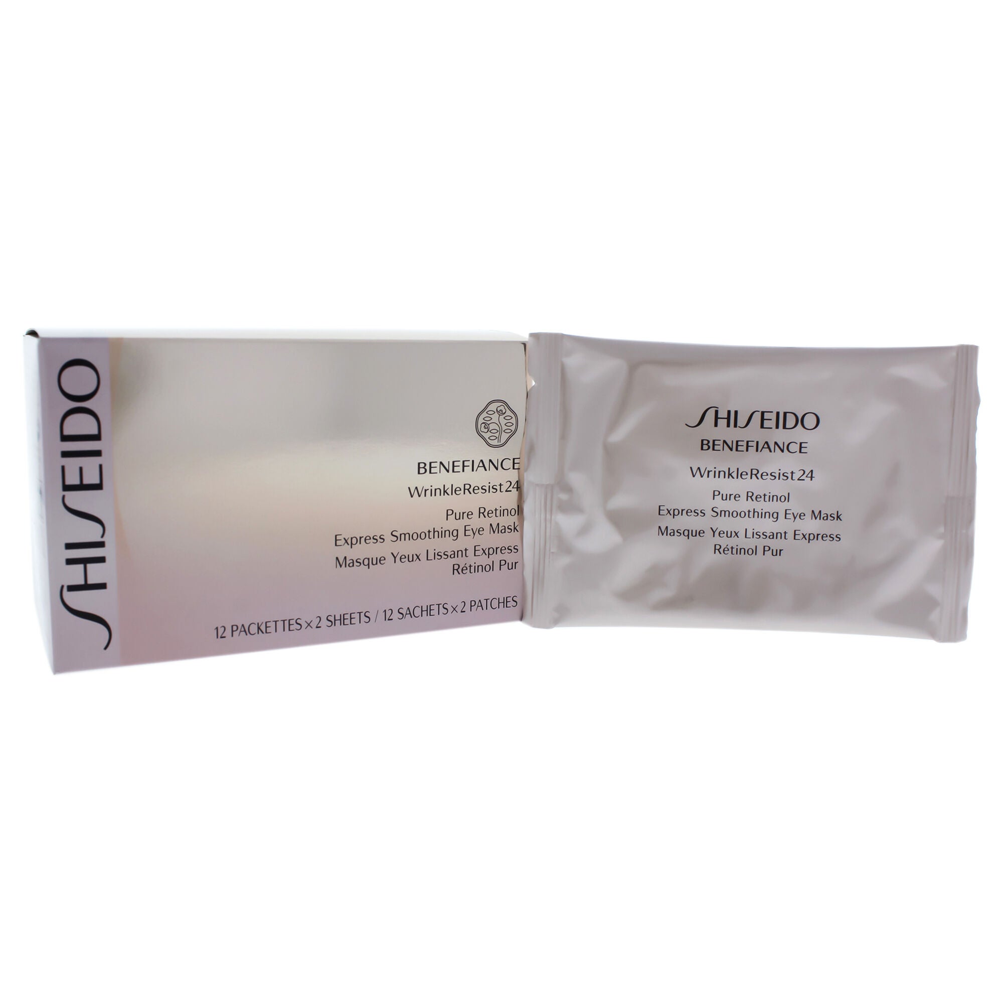 Benefiance WrinkleResist24 Pure Retinol Express Smoothing Eye Mask by Shiseido for Unisex - 12 Pc Sheets Eye Mask, See Description, hi-res image number 0
