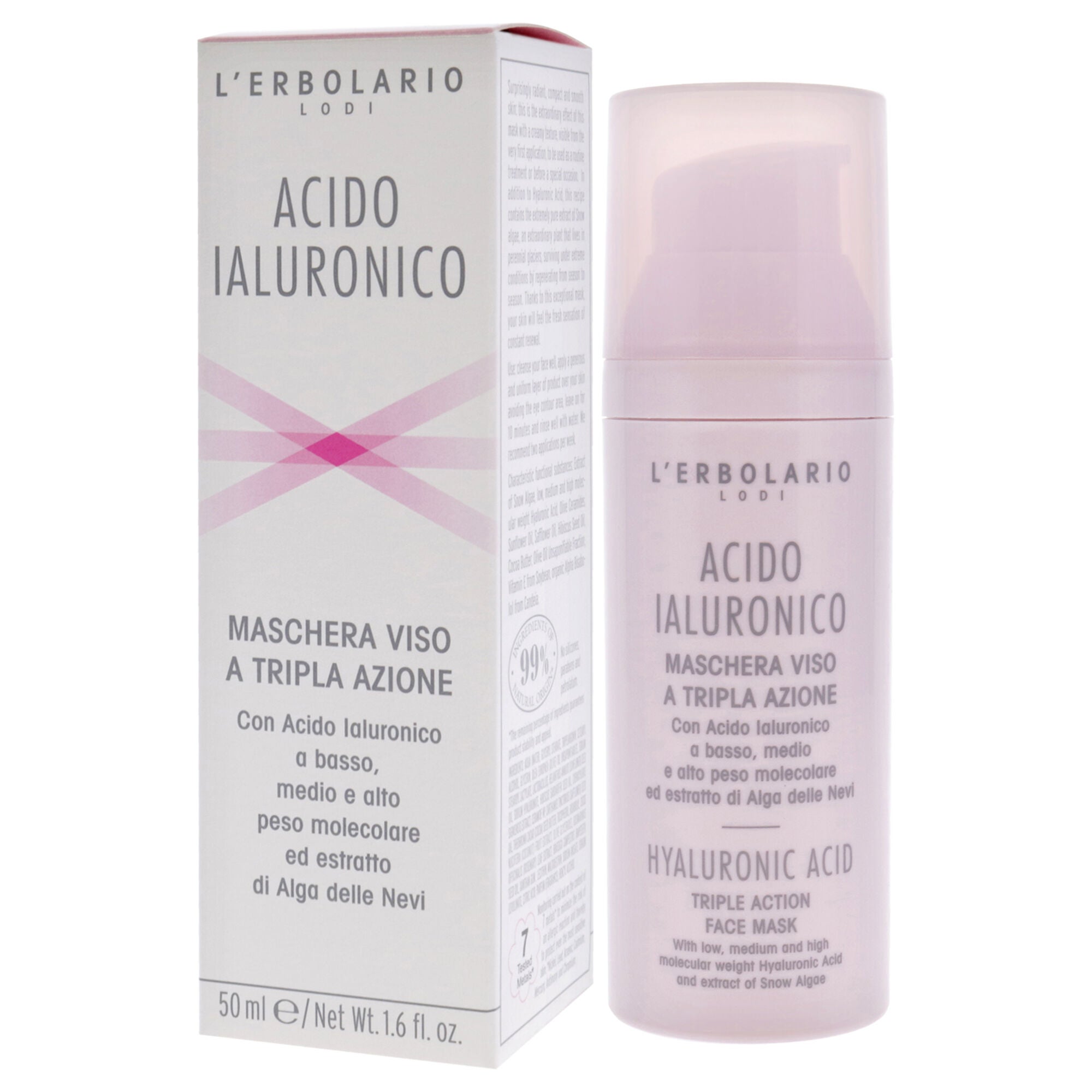 Hyaluronic Acid Triple Action Face Mask by LErbolario for Unisex - 1.6 oz Mask, See Description, alternate image number 3