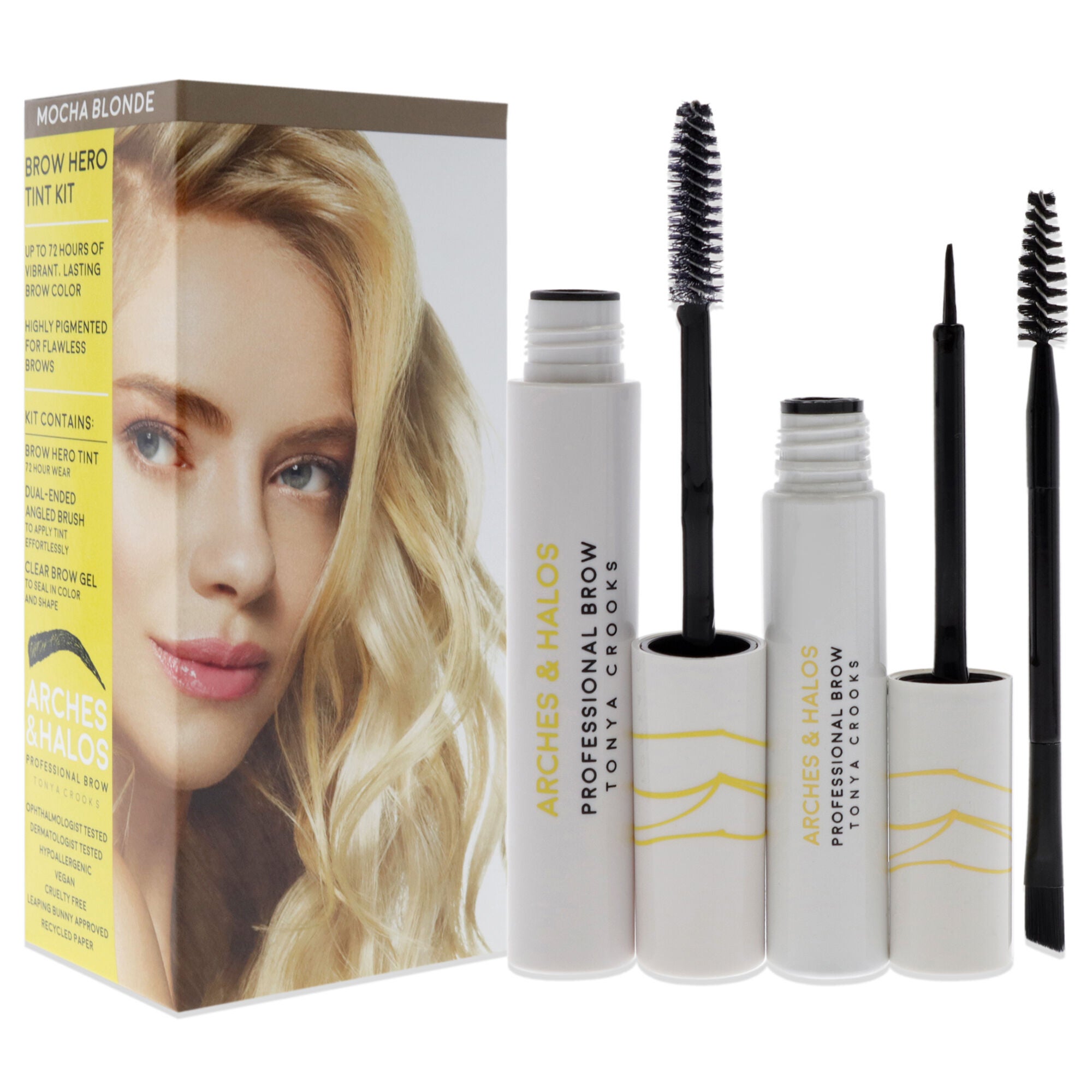 Brow Hero Tint Kit - Mocha Blonde by Arches and Halos for Women - 3 Pc 0.169oz Clear Brow Gel, 0.270 Brow Hero Tint, Dual-Ended Angled Brush, , alternate image number 5