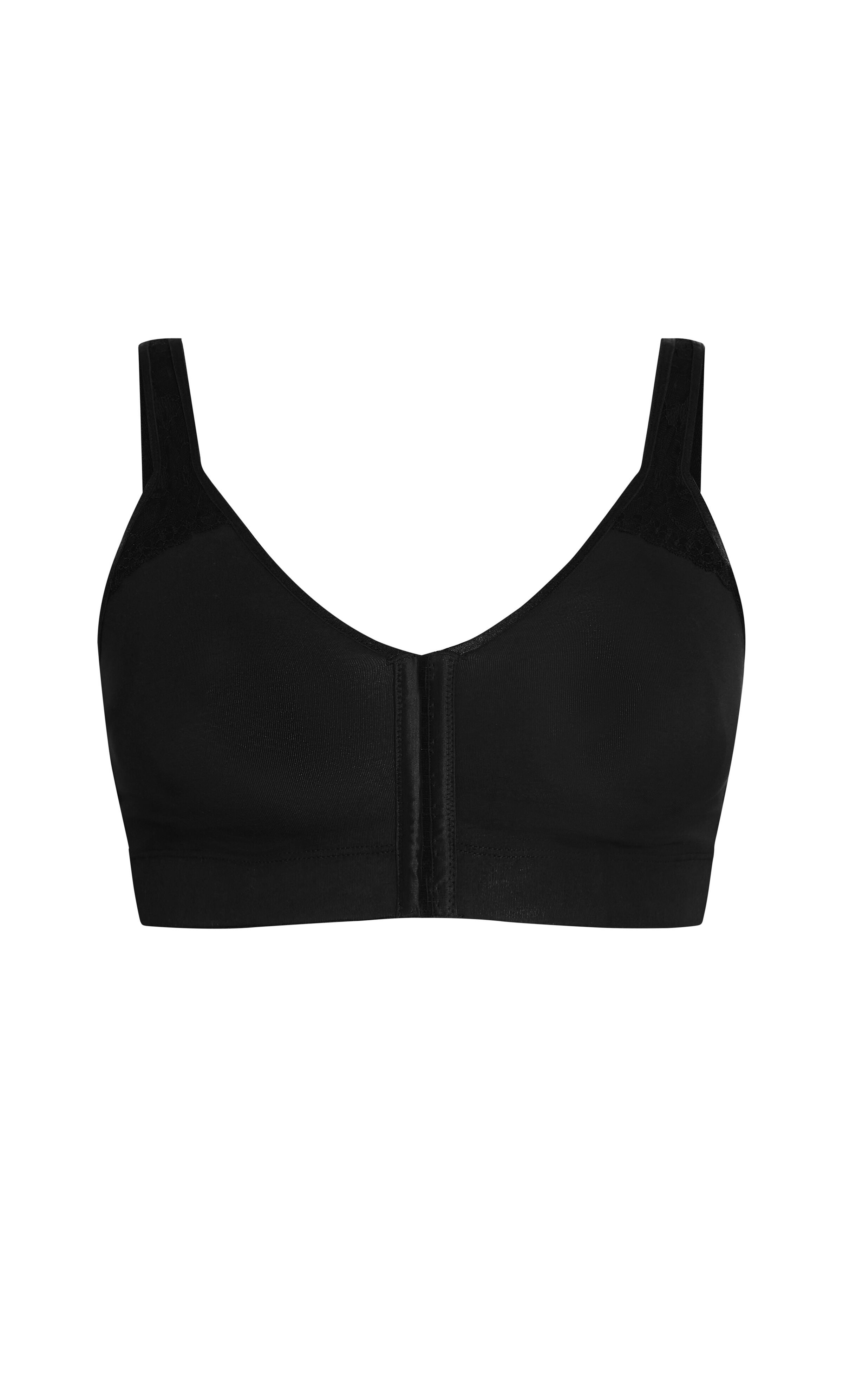 Comfort Cotton Wire Free Front Close Bra - black, , alternate image number 2