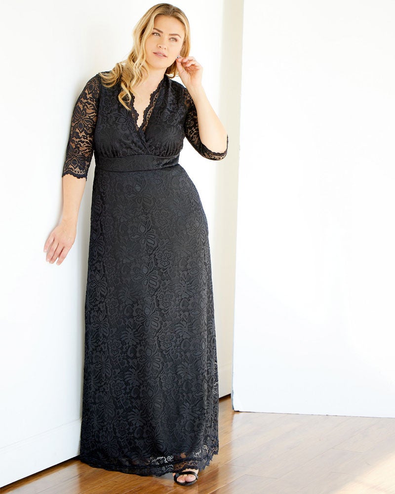 Maria Lace Evening Gown, Onyx, hi-res image number 0