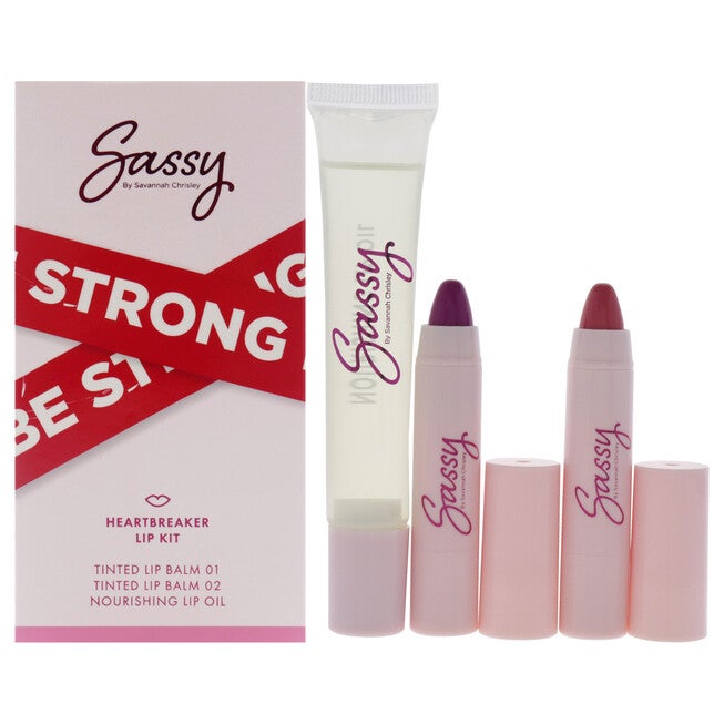 Breakup Collection Lip Kit - Heartbreaker by Sassy by Savannah Chrisley for Women - 3 Pc Nourishing Lip Oil, 2Pc Tinted Lip Balms, NA, hi-res image number null