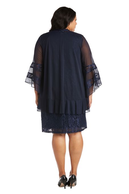 Bell-Sleeved Chiffon Jacket and Dress Combo, , alternate image number null