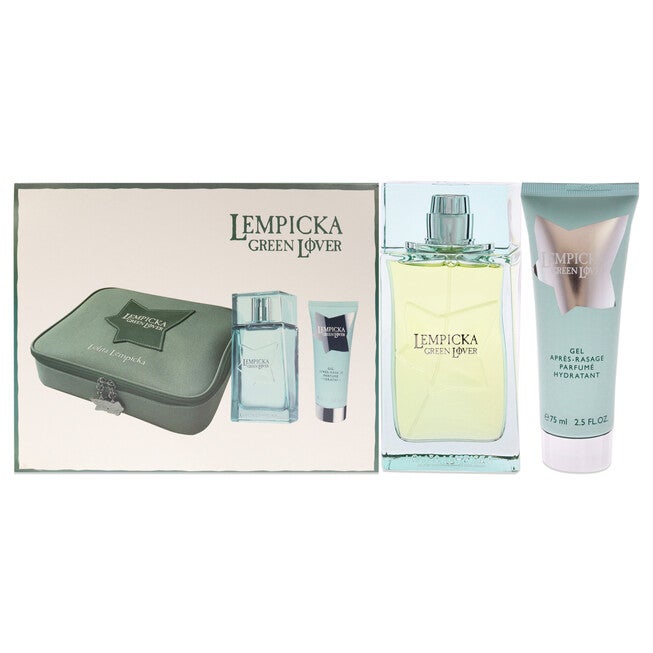 Green Lover by Lolita Lempicka for Men - 3 Pc Gift Set 3.4oz EDT Spray, 2.5oz After Shave Gel, Pouch, See Description, hi-res image number 0
