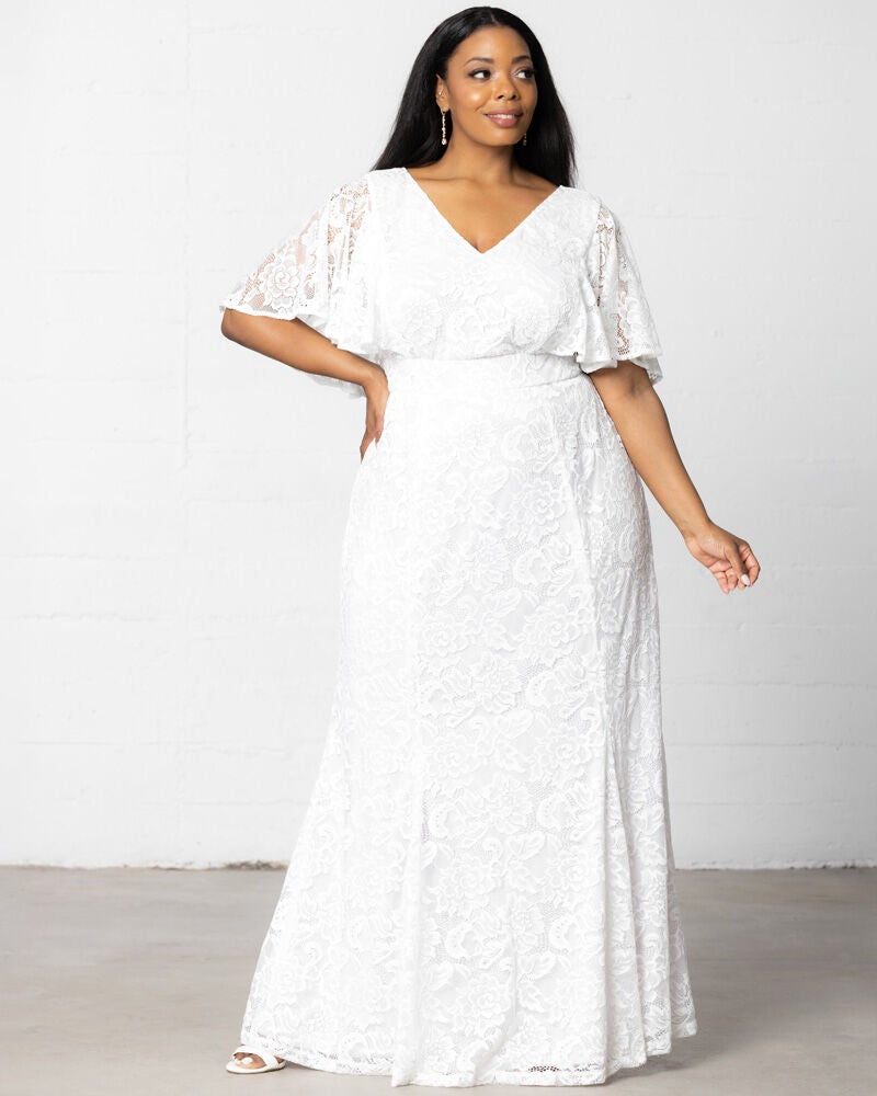 Clarissa Long Lace Wedding Dress, Pearl, alternate image number 2