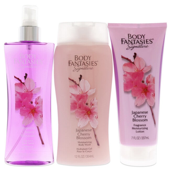 Signature Japanese Cherry Blossom Set by Body Fantasies for Women - 3 Pc Gift Set, See Description, alternate image number 1