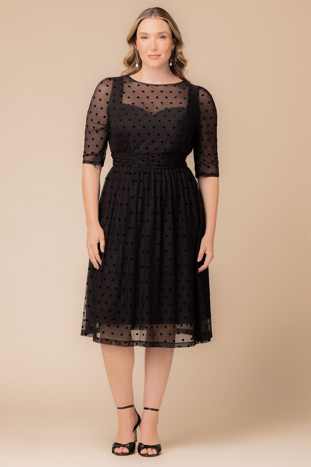 Vita Cocktail Dress, Noir Dot / Black, alternate image number 1