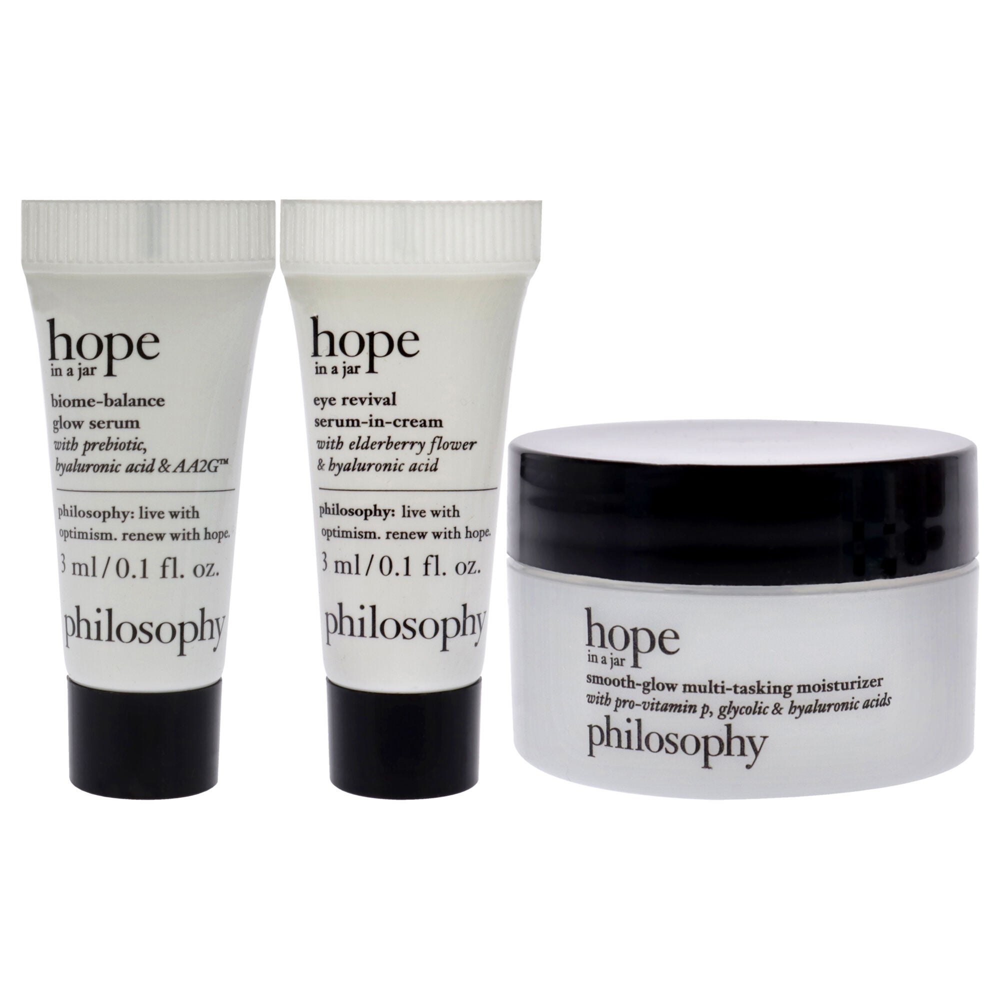 Hope In A Jar Hydrate Smooth and Glow Mini Set by Philosophy for Unisex - 3 Pc Gift Set, See Description, alternate image number 1