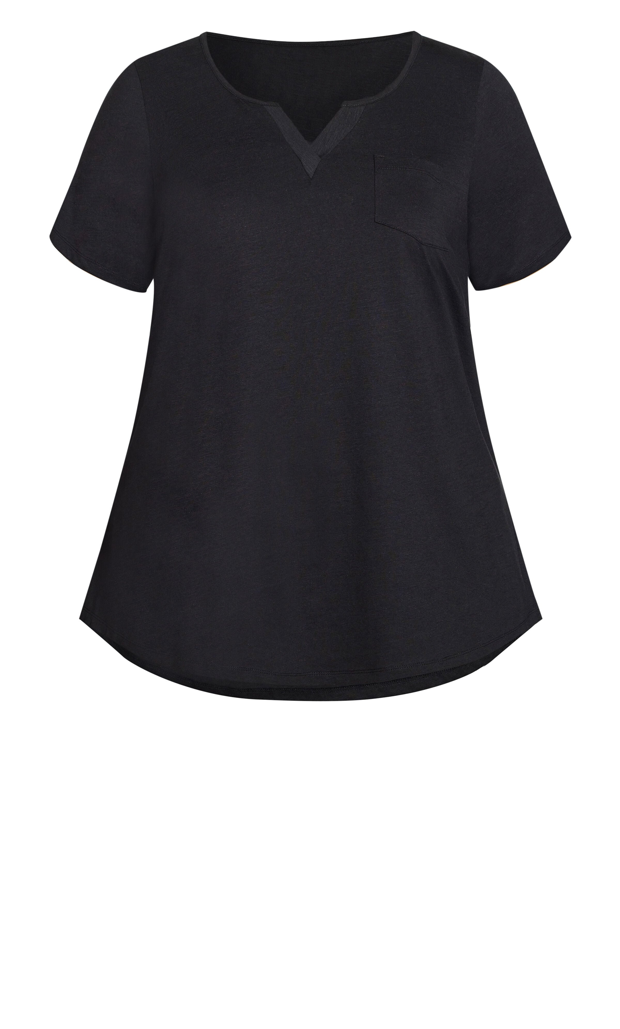 Split Neck Top - black, , alternate image number 4