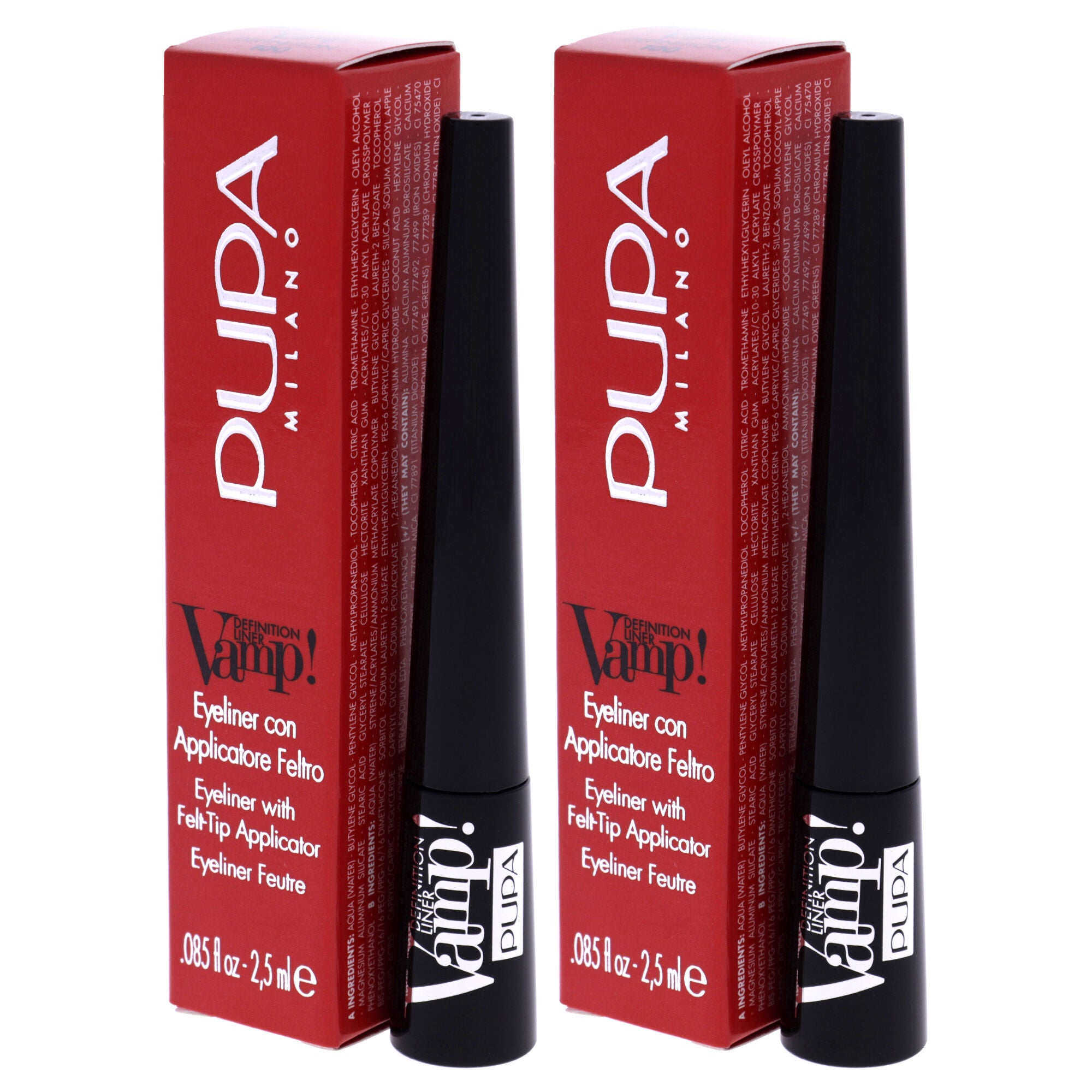 Vamp! Definition Liner - 100 Extra Black by Pupa Milano for Women - 0.85 oz Eyeliner - Pack of 2, See Description, alternate image number 2