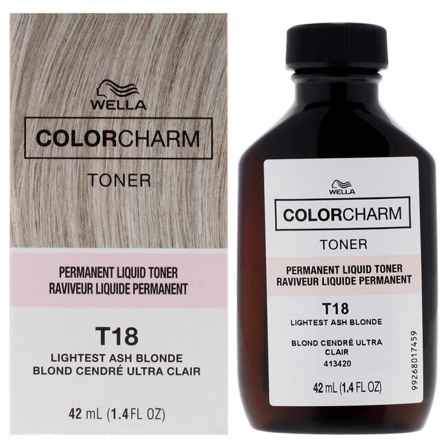 Color Charm Permanent Toner - T18 Lightest Ash Blonde by Wella for Unisex - 1.4 oz Toner, NA, hi-res image number null