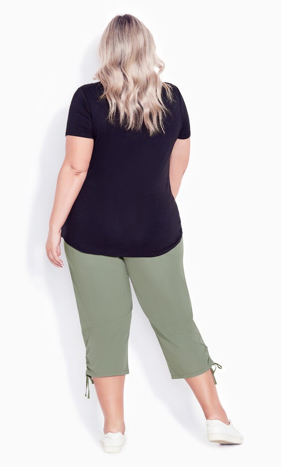 Cotton Cinch Capri - khaki, , alternate image number 2