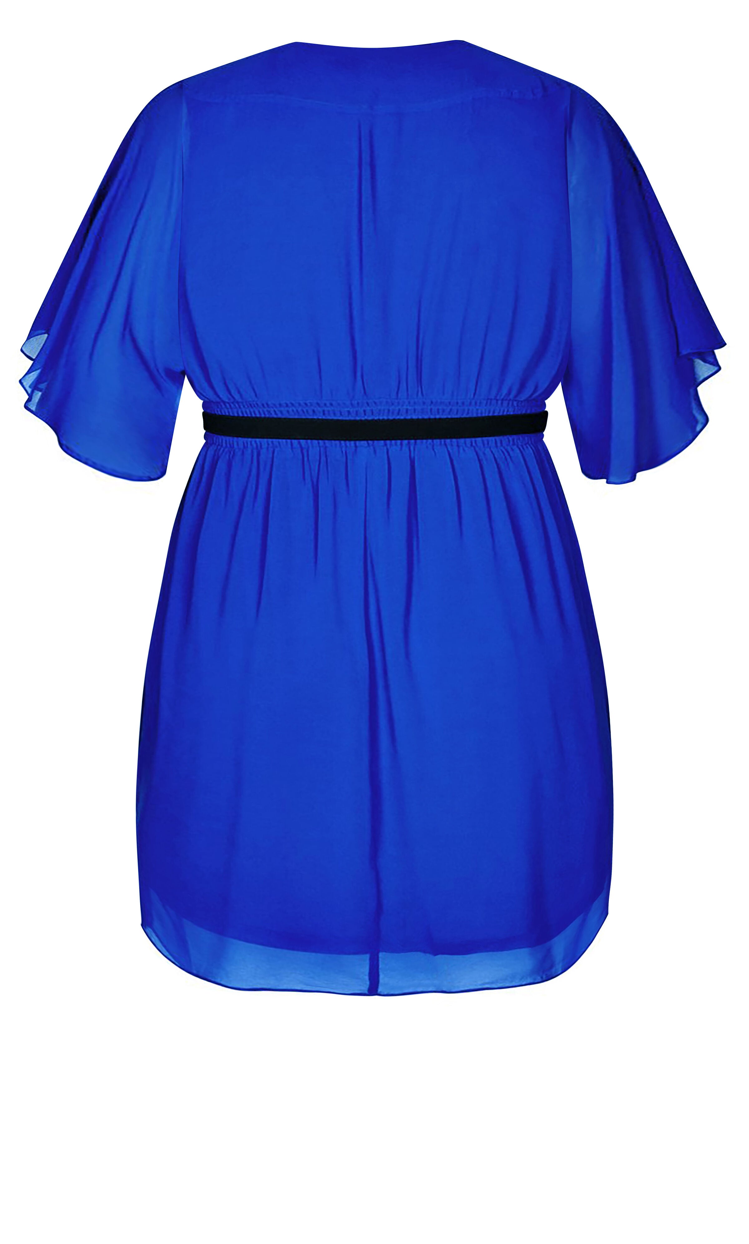 Draped Faux Wrap Dress - ultra blue, , alternate image number 4