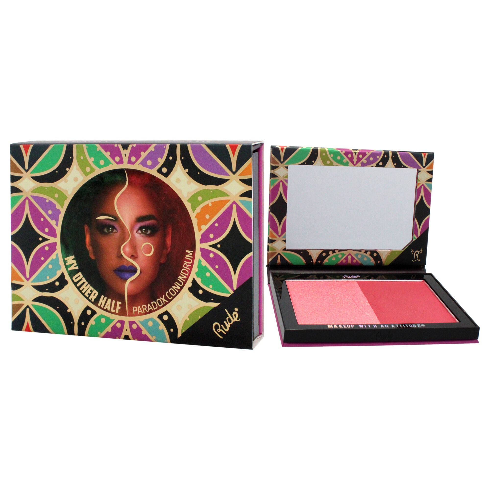 My Other Half Duo Shade Face Palette - Pearadox Conundrum by Rude Cosmetics for Women - 0.4 oz Makeup, See Description, alternate image number 3