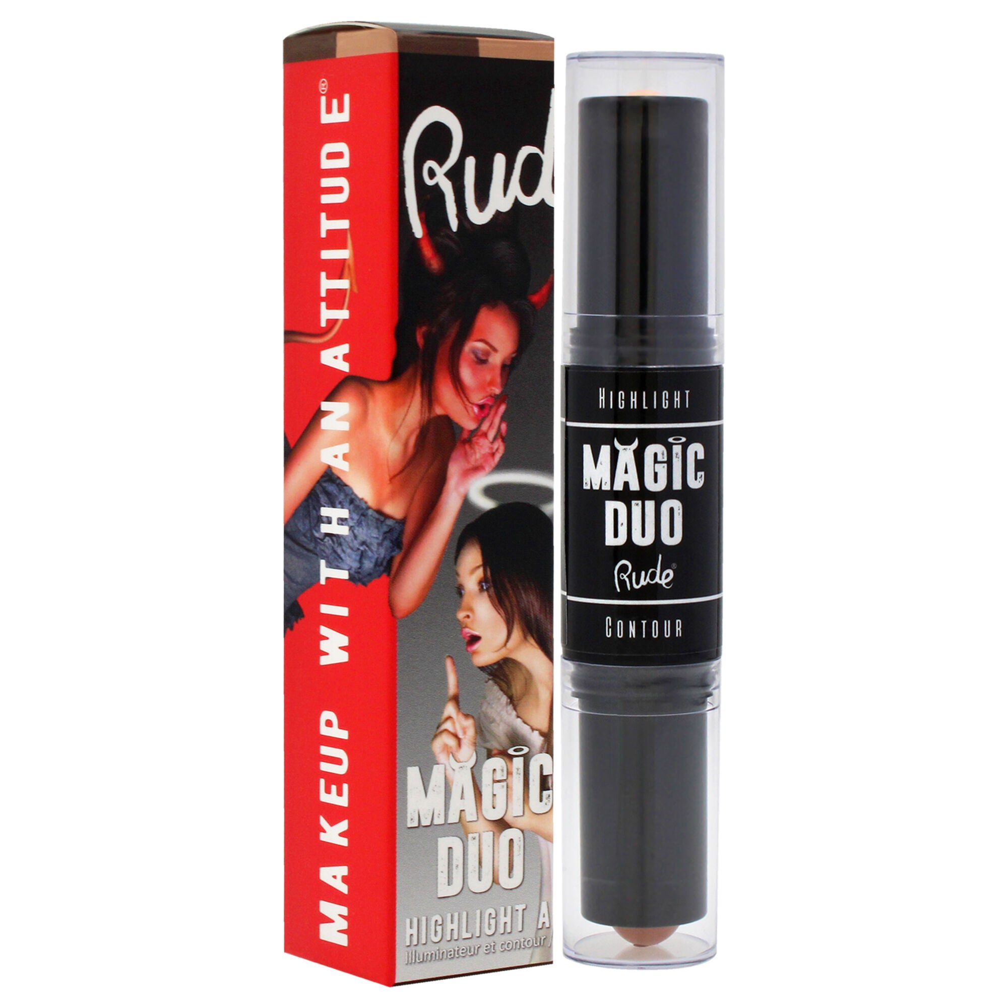 Magic Duo Highlight and Contour - Tan by Rude Cosmetics for Women - 2 x 0.15 oz Highlight and Contour, See Description, alternate image number 1