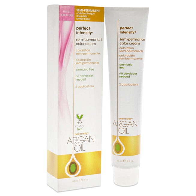 Argan Oil Perfect Intensity Semi-Permanent Color Cream - Pastel Bubblegum by One n Only for Unisex - 3 oz Hair Color, See Description, alternate image number 2