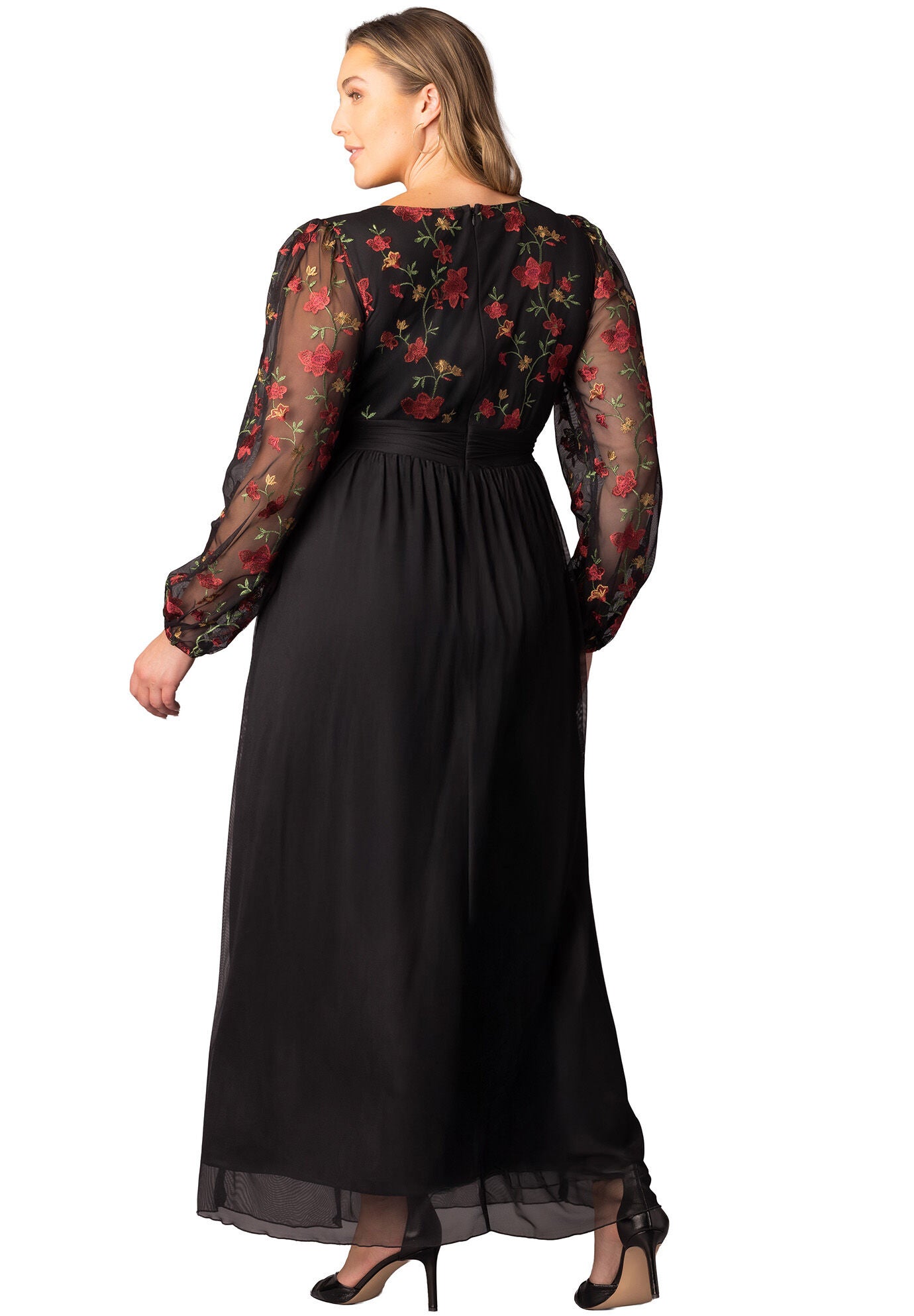 Eternal Embroidered Bodice Evening Gown, Floral Flare / Black, alternate image number 4