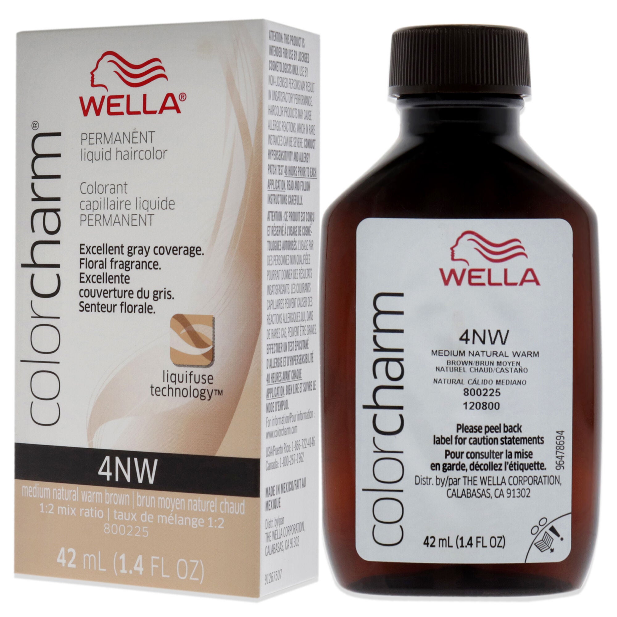 Color Charm Permanent Liquid Haircolor - 4NW Medium Natural Warm Blonde by Wella for Unisex - 1.4 oz Hair Color, , alternate image number 7