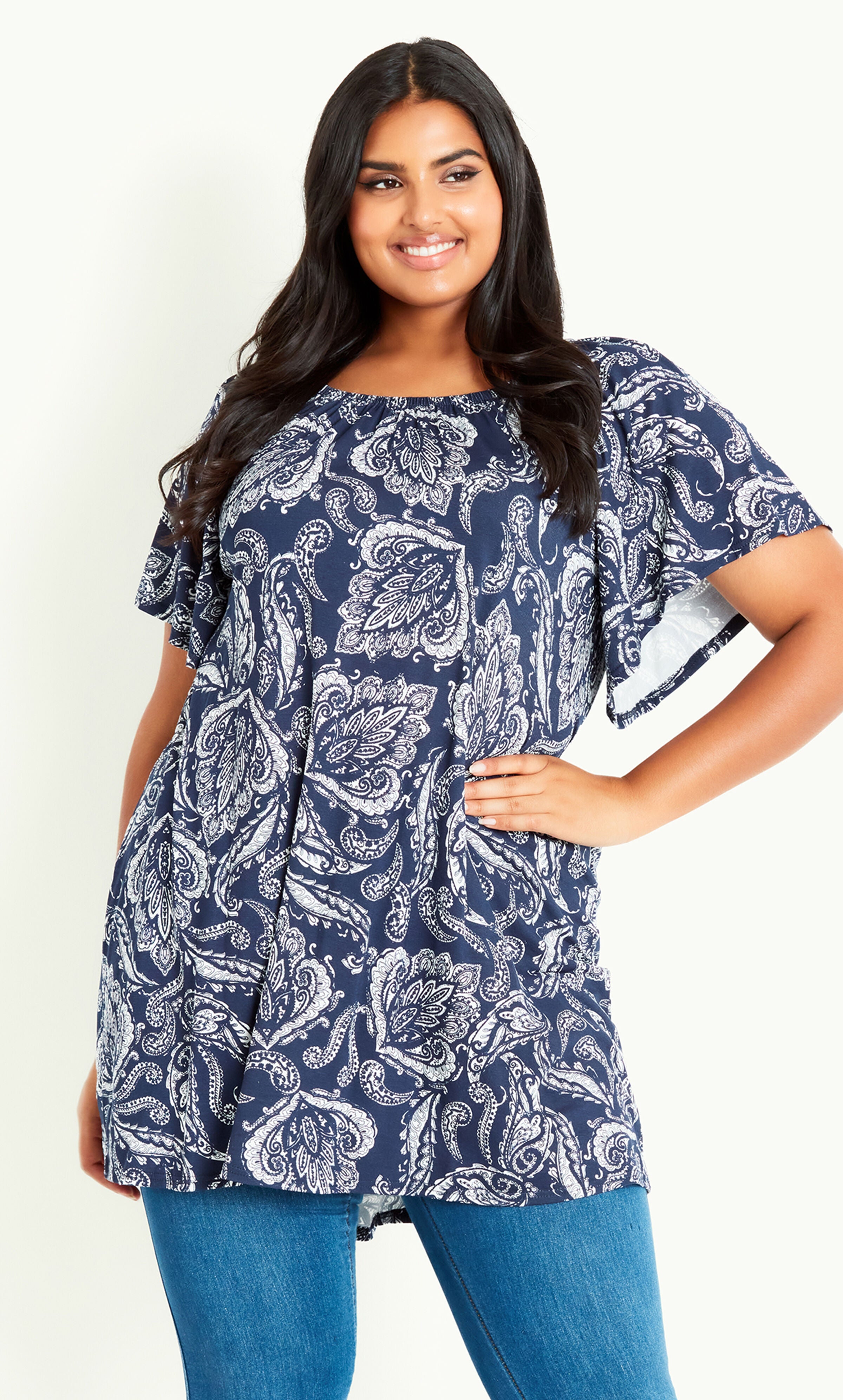 Paisley Tunic - blue, Blue, hi-res image number 0
