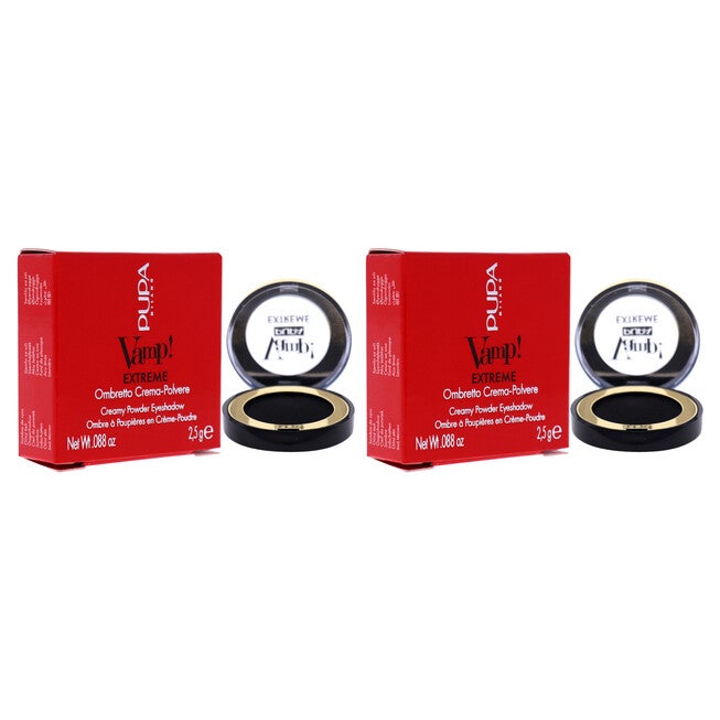 Vamp! Extreme Cream Powder Eyeshadow - 004 Extreme Black by Pupa Milano for Women - 0.088 oz Eye Shadow - Pack of 2, See Description, alternate image number 1