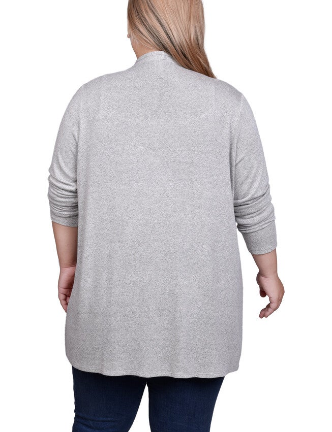 Long Sleeve Swing Cardigan, Light Grey, alternate image number 1