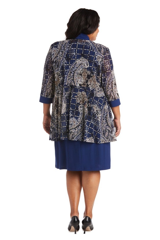 Two-Piece Printed Jacket and Dress Set - Plus, , alternate image number null