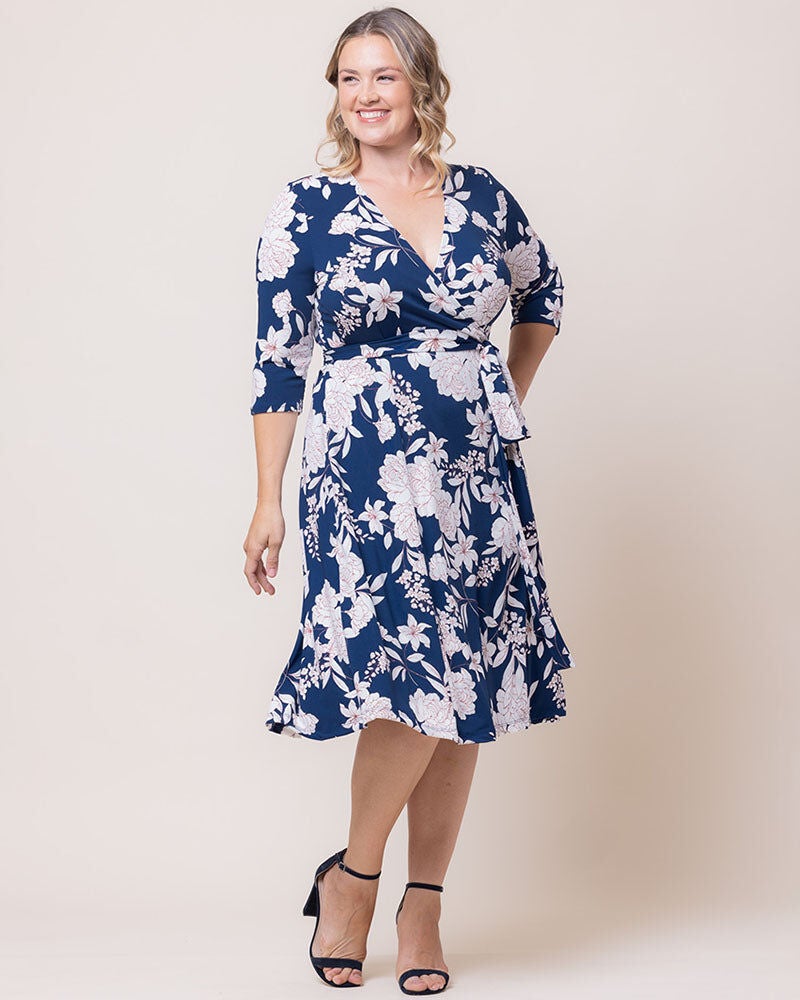 Signature Print Wrap Dress, Lily  Peony Print, hi-res image number 0