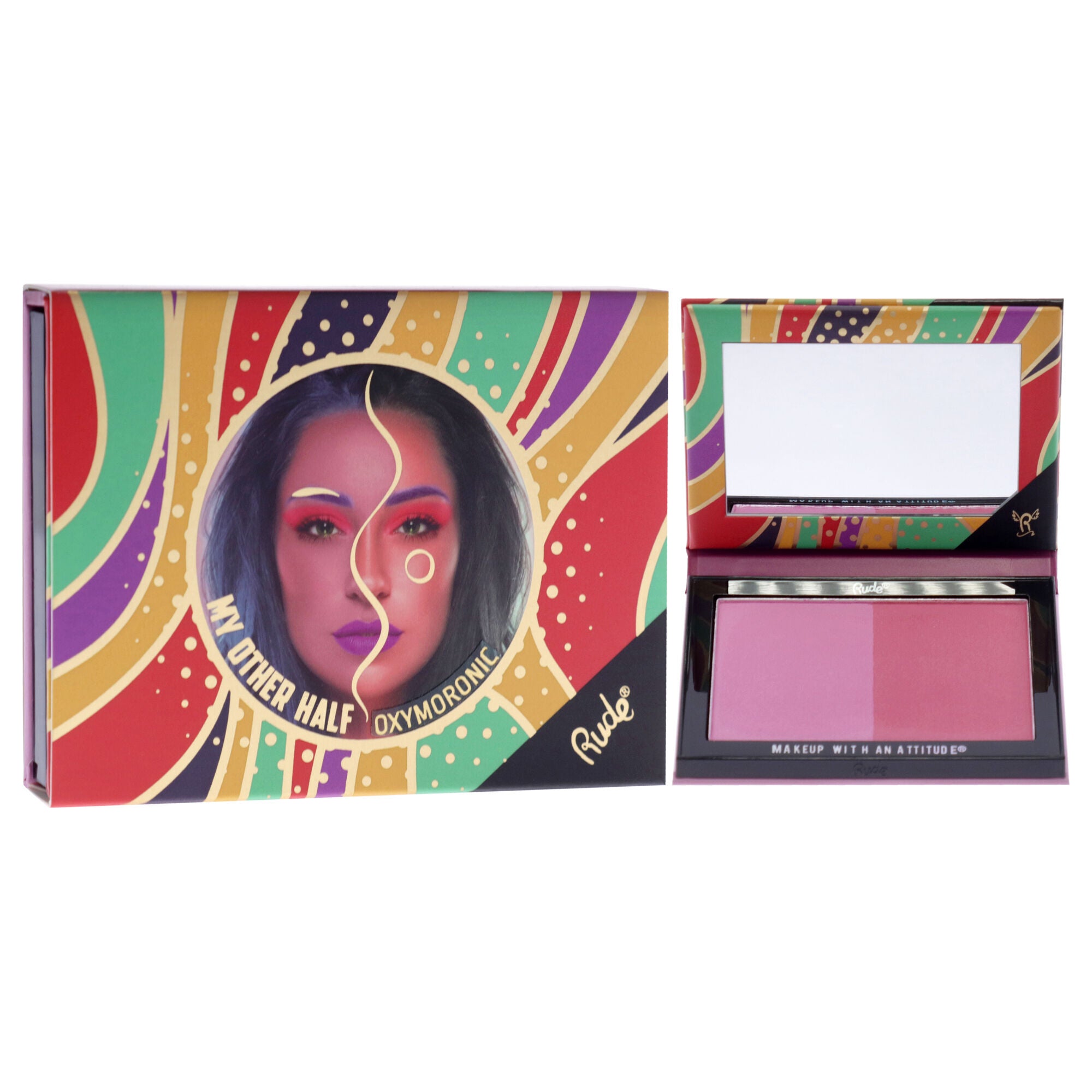 My Other Half Duo Shade Face Palette - Schizo by Rude Cosmetics for Women - 0.4 oz Makeup, See Description, alternate image number 1