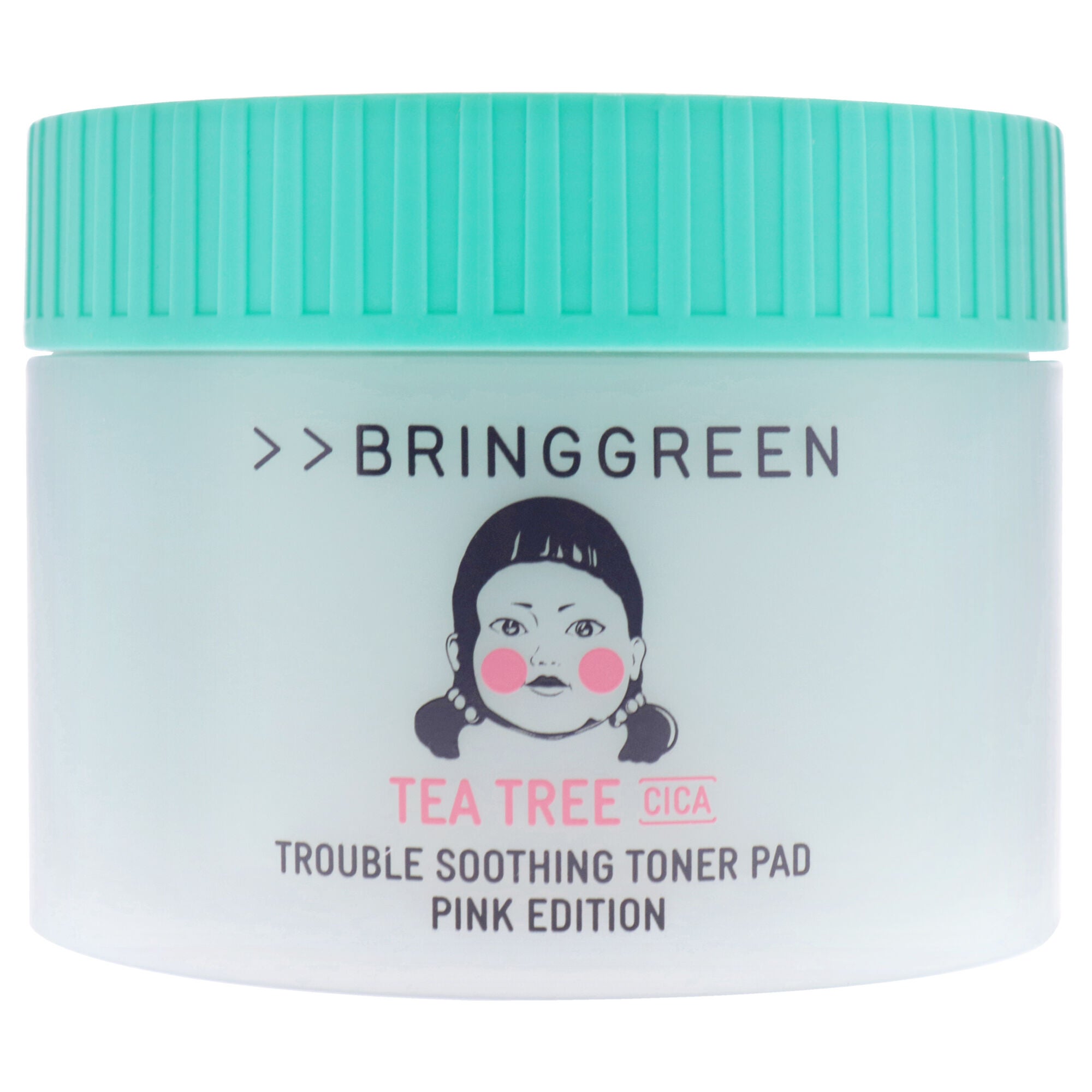 Trouble Soothing Toner Pad Pink Edition - Tea Tree Cica by Bring Green for Unisex - 90 Pc Pads, White, alternate image number 1
