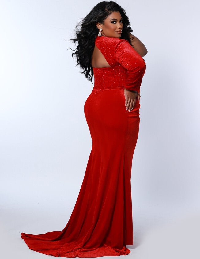 Throttle Evening Gown, Crimson, alternate image number 1