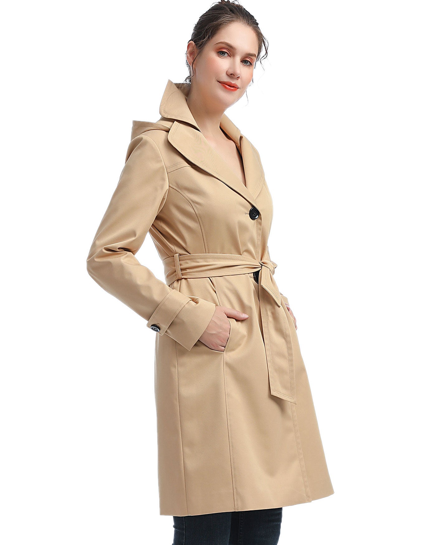 Eva Waterproof Hooded Trench Coat, , alternate image number 3