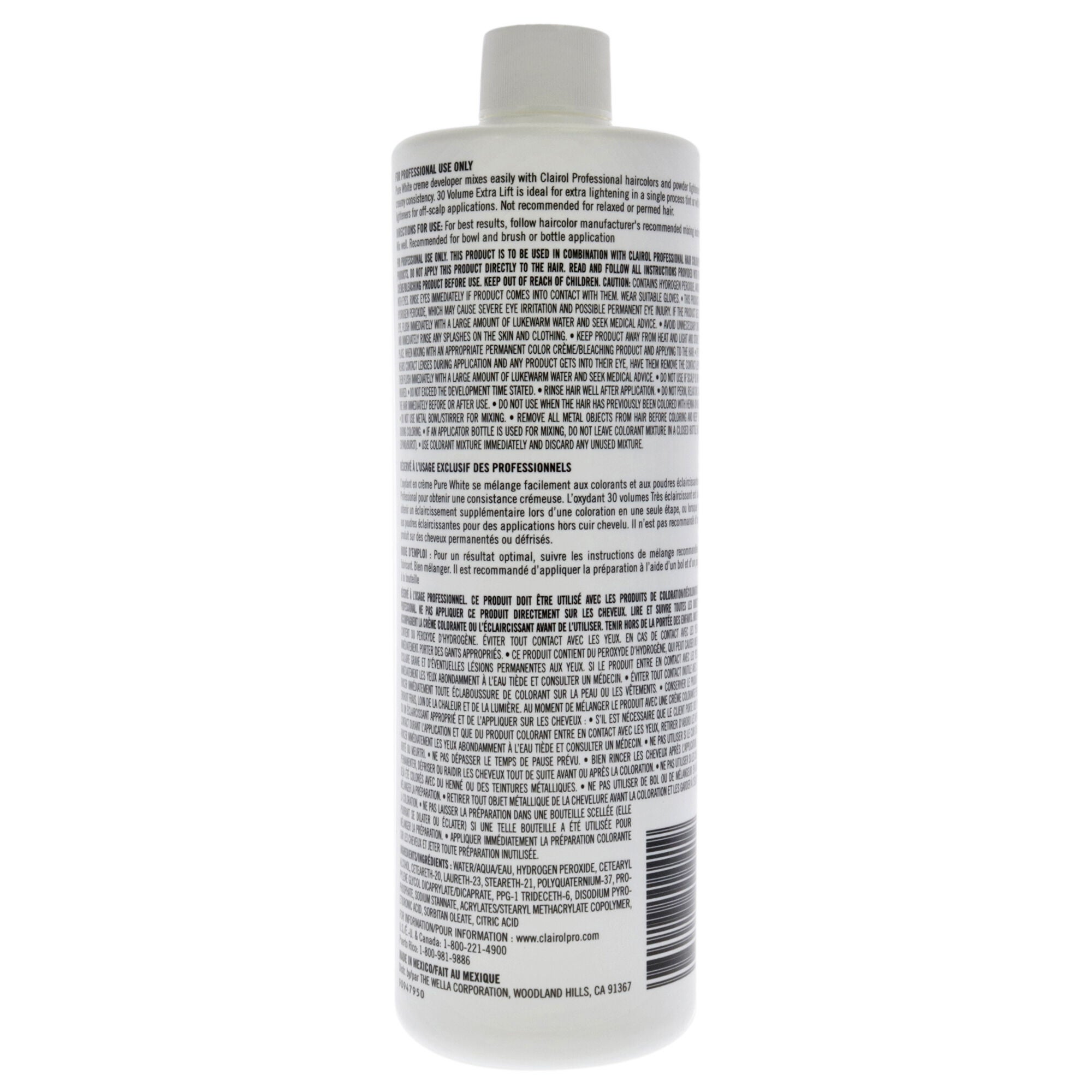 Pure White 30 Volume Creme Developer by Clairol for Unisex - 16 oz Lightener, See Description, alternate image number 2