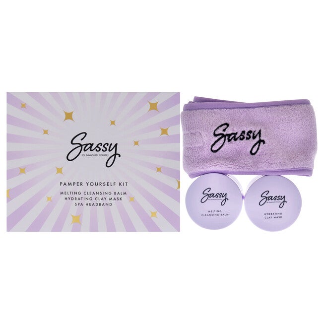 Pamper Yourself Kit by Sassy by Savannah Chrisley for Women - 3 Pc Cleansing Balm, Mask, Spa Headband, NA, hi-res image number 0