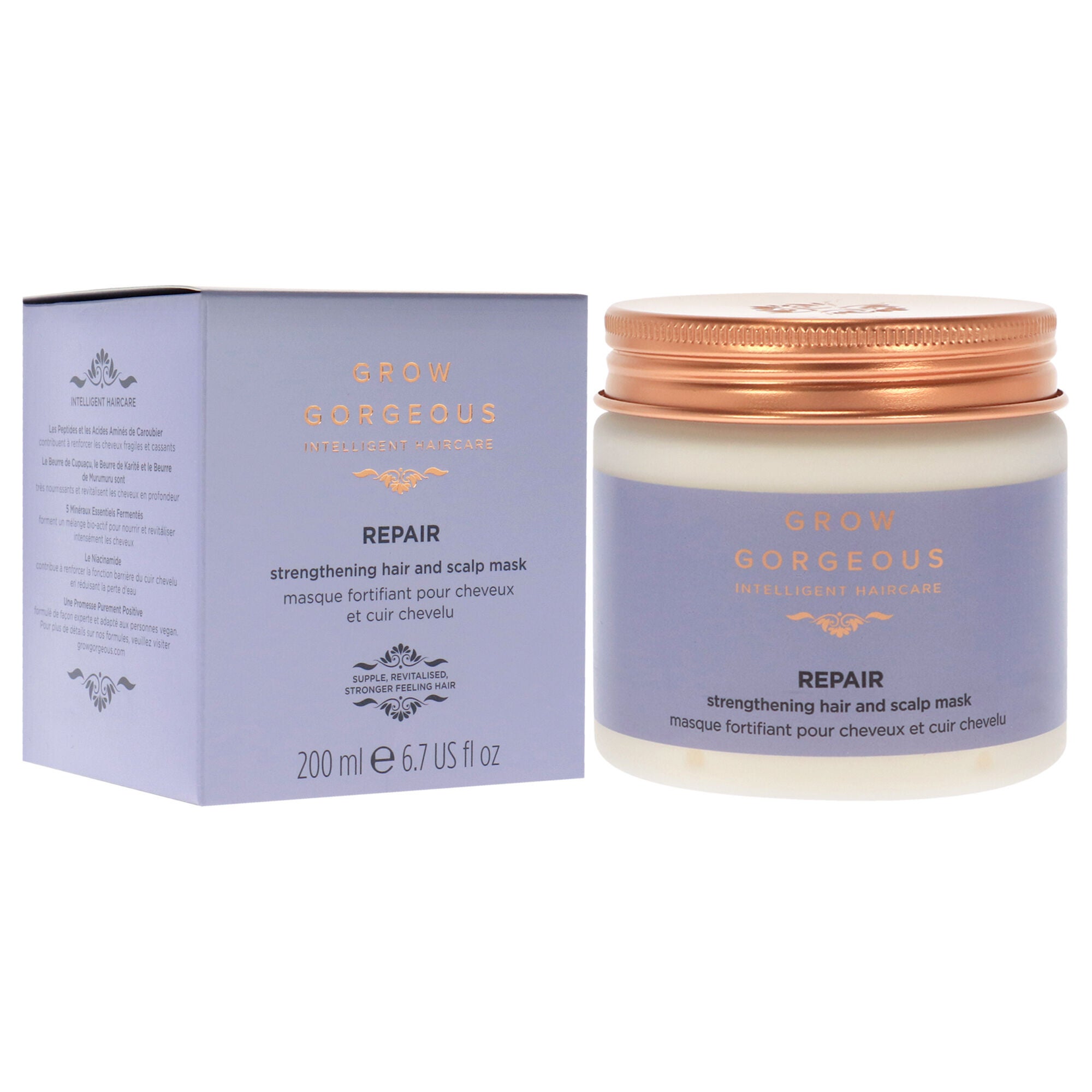 Repair Strengthening Hair and Scalp Mask by Grow Gorgeous for Unisex - 6.7 oz Masque, See Description, alternate image number 2