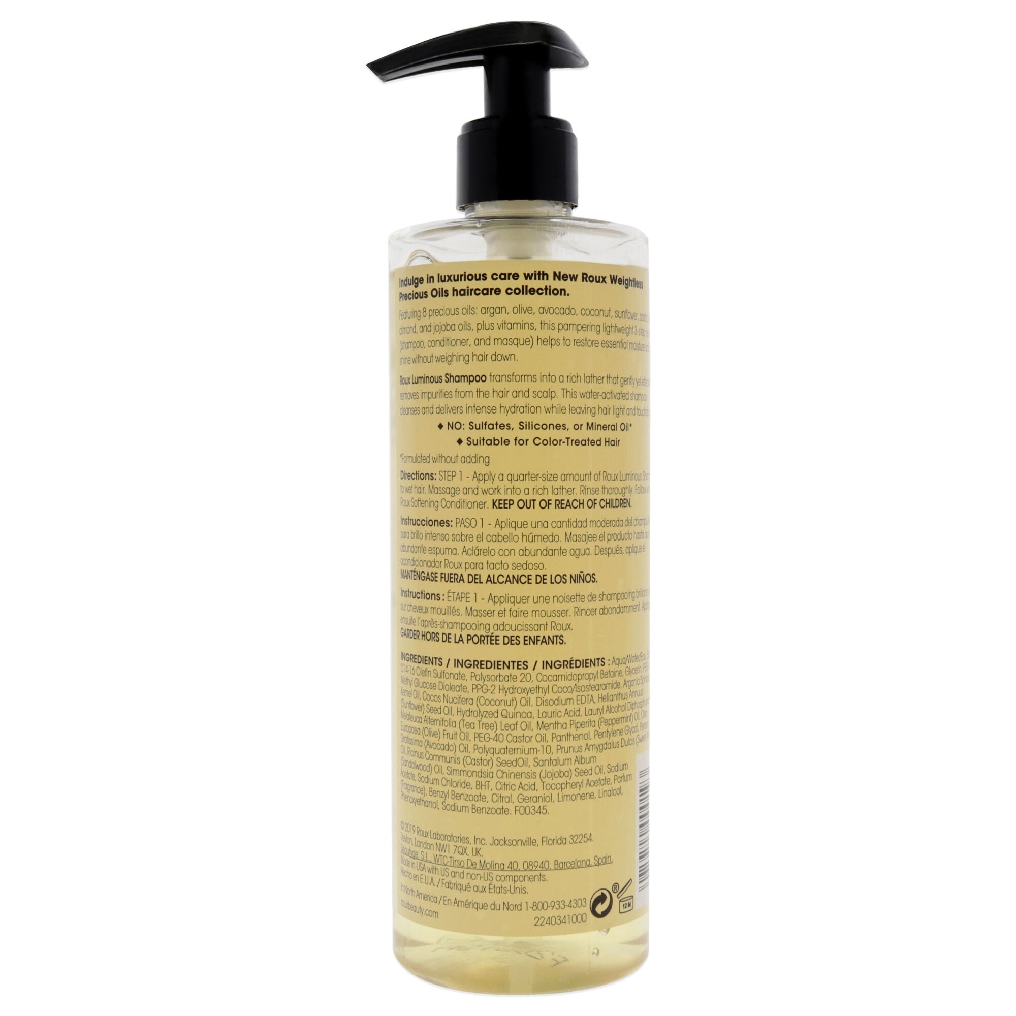 Weightless Precious Oils Luminous Shampoo by Roux for Unisex - 12 oz Shampoo, See Description, alternate image number 1