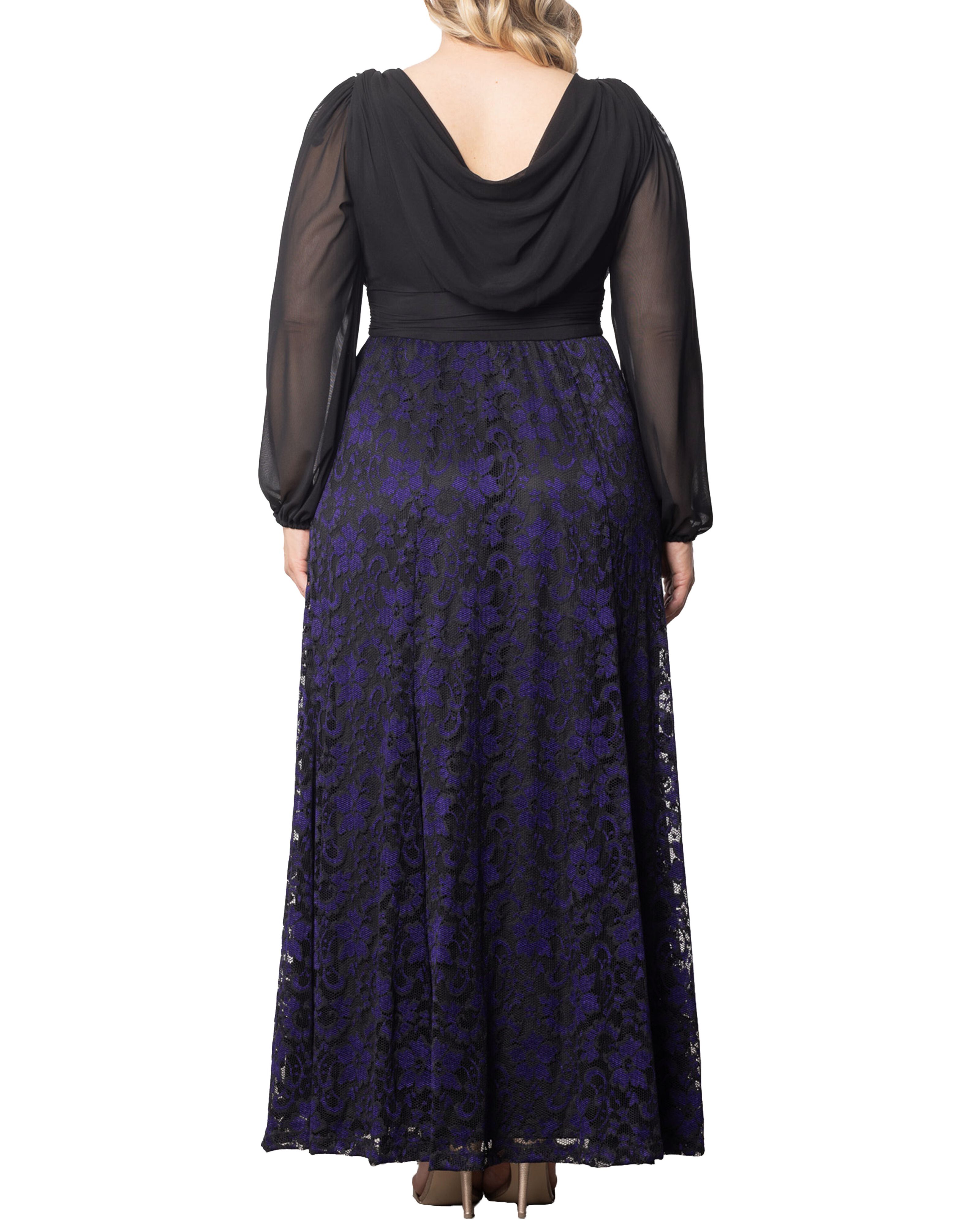 Mon Tresor Lace Evening Gown, VIOLET NOIR / Purple, alternate image number 1