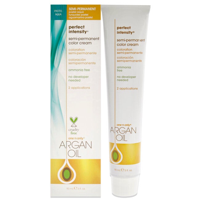 Argan Oil Perfect Intensity Semi-Permanent Color Cream - Pastel Aqua by One n Only for Unisex - 3 oz Hair Color, See Description, hi-res image number 0