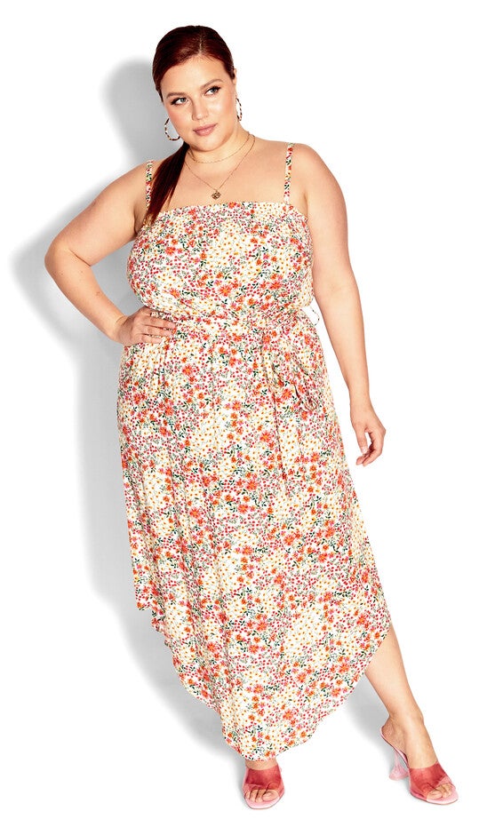 Tamika Print Dress - ivory, White, hi-res image number 0
