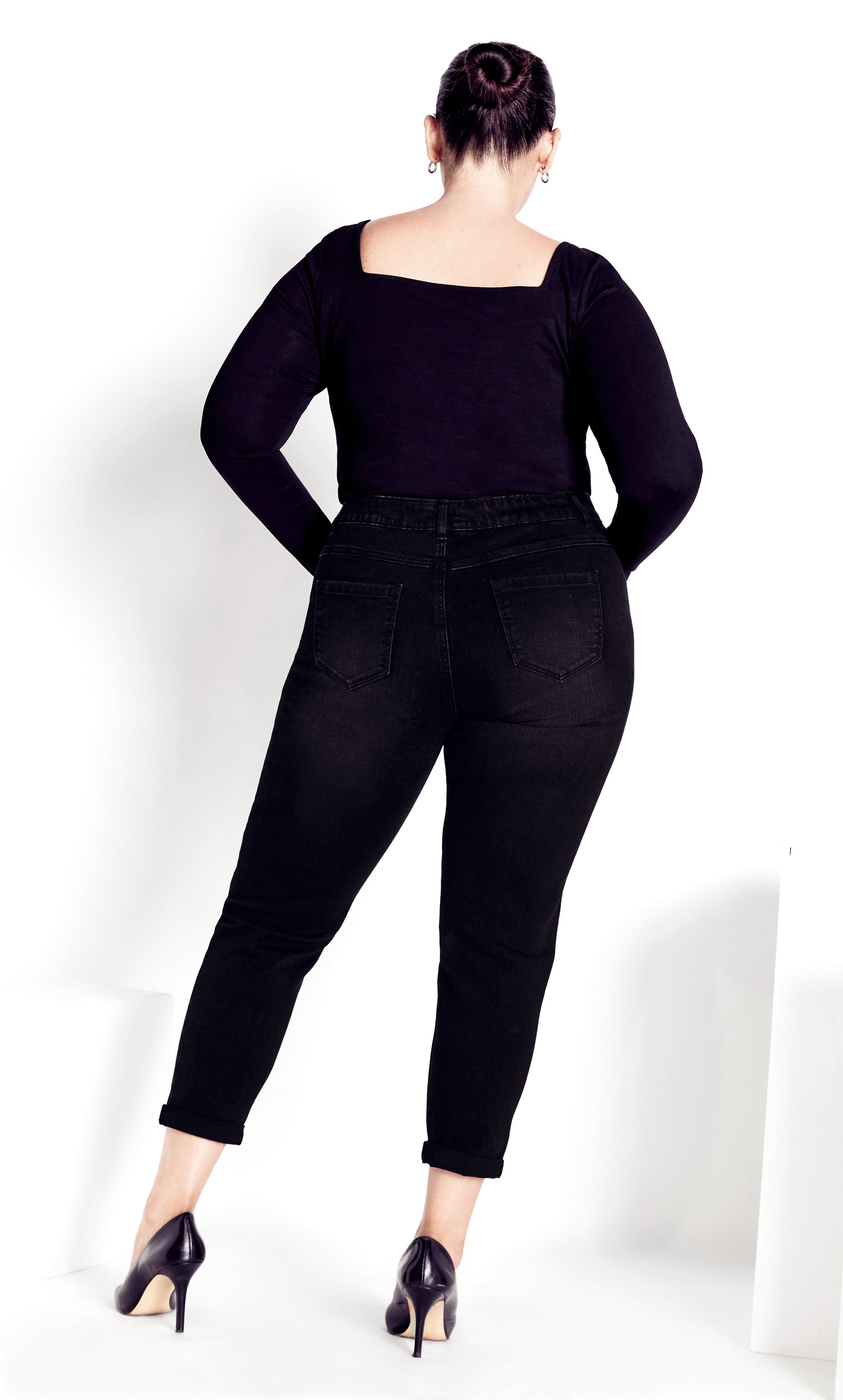 Girlfriend Stretch Jean Black - average, , alternate image number 1