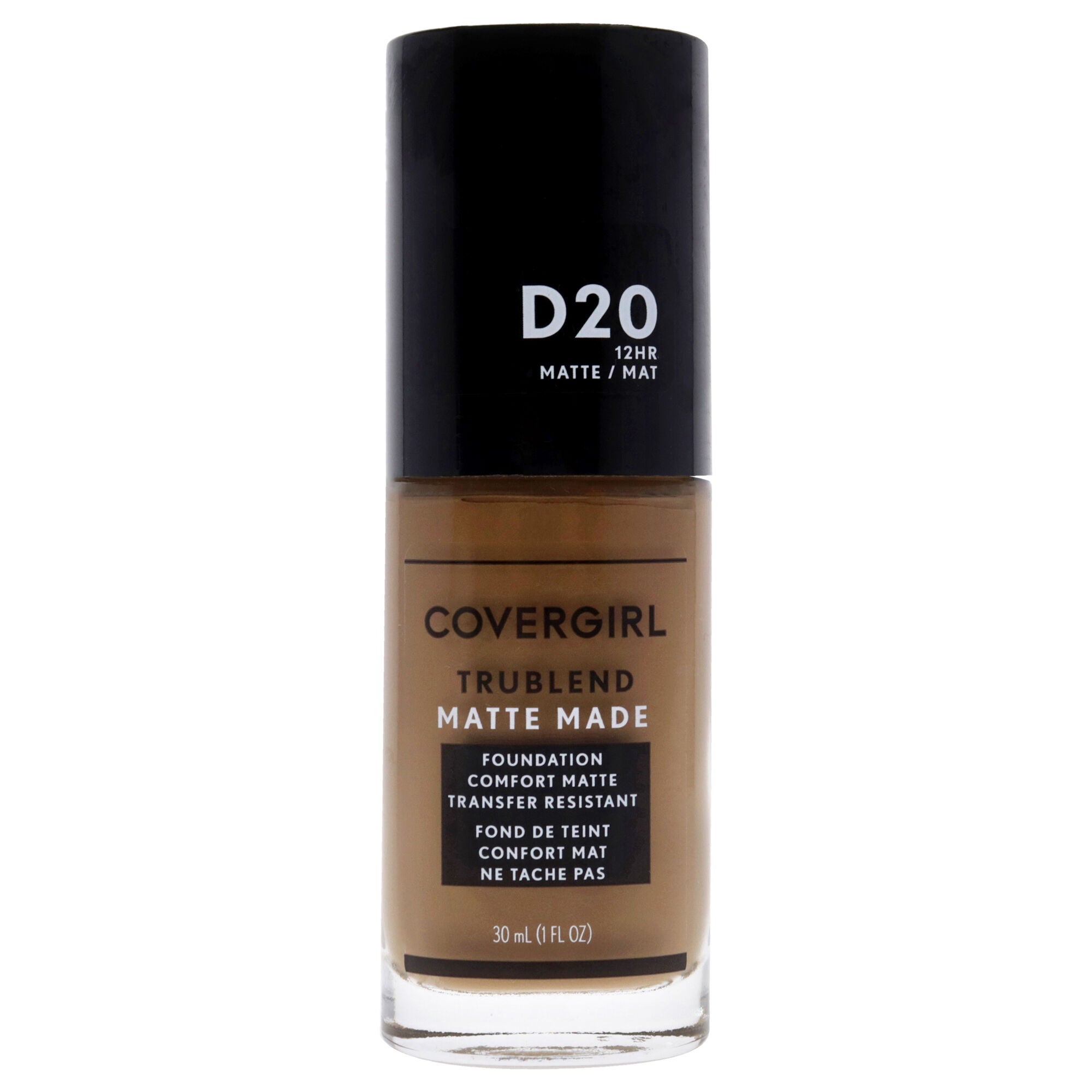 TruBlend Matte Made Liquid Foundation - D20 True Caramel by CoverGirl for Women - 1 oz Foundation, See Description, hi-res image number 0