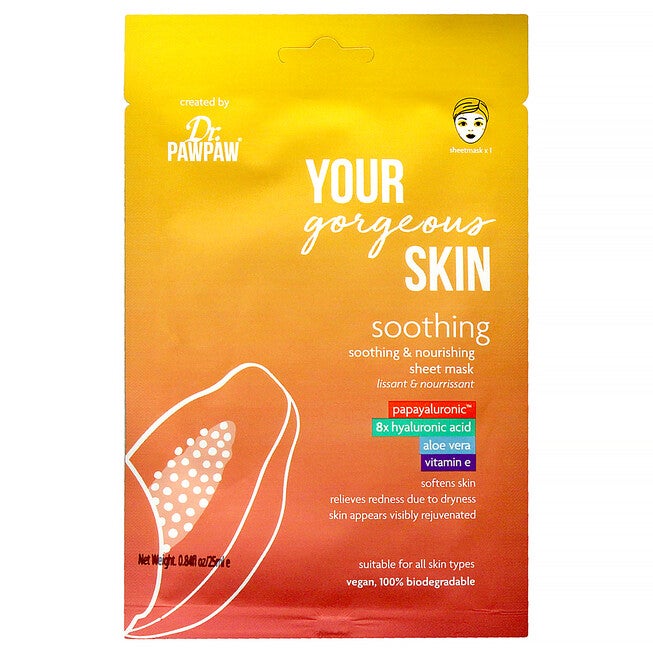 Your Gorgeous Skin Soothing Sheet Mask by Dr. PawPaw for Unisex - 0.84 oz Mask, See Description, hi-res image number 0