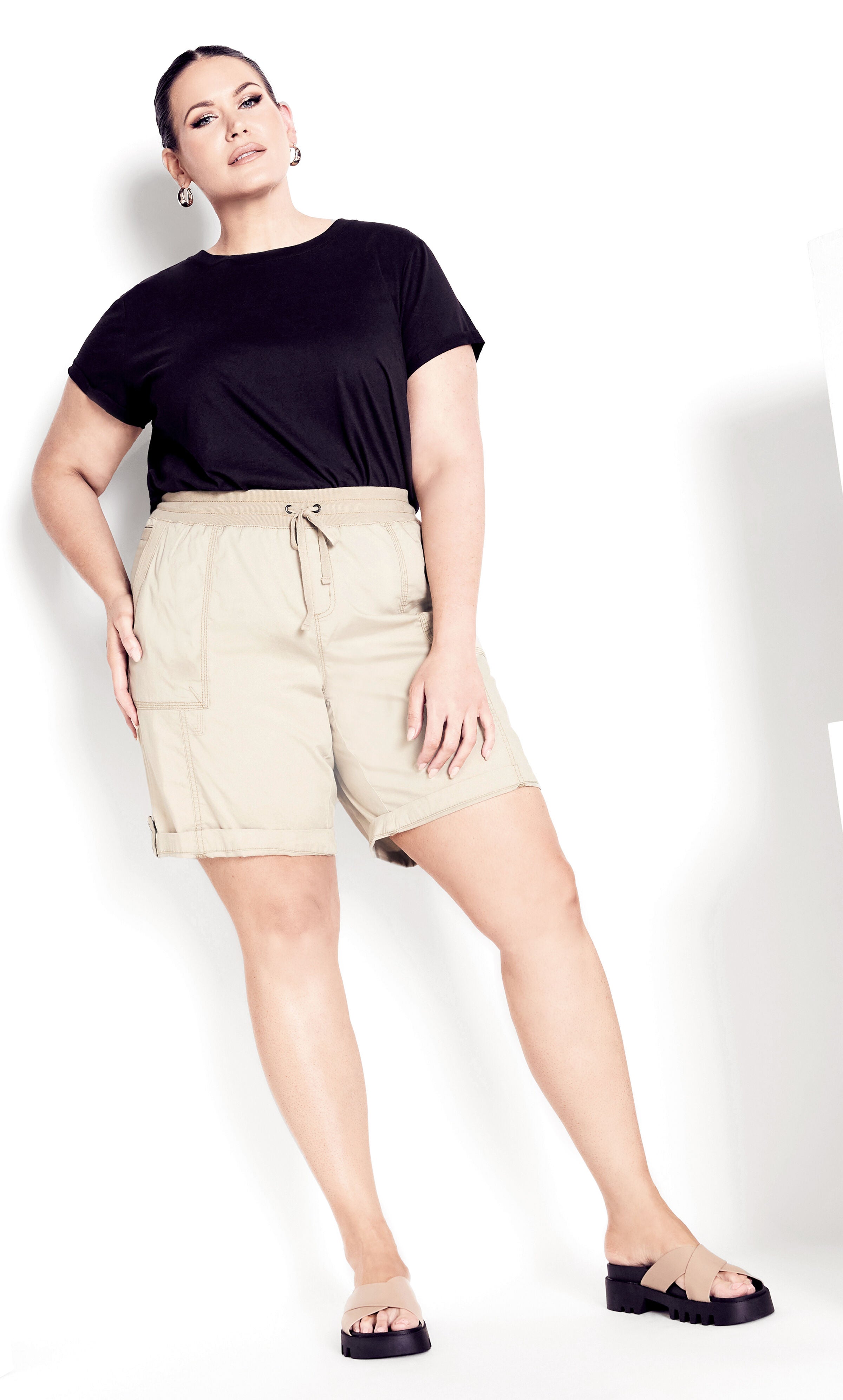 Cotton Casual Short - sand, Brown, hi-res image number 0