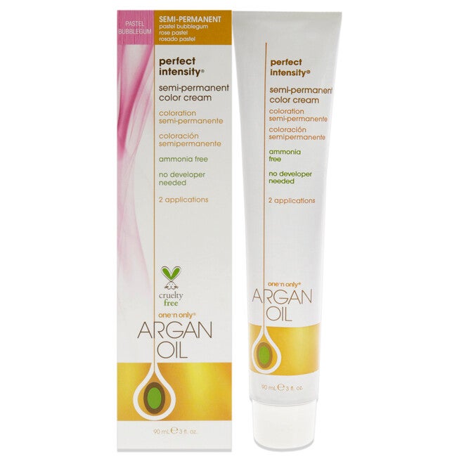 Argan Oil Perfect Intensity Semi-Permanent Color Cream - Pastel Bubblegum by One n Only for Unisex - 3 oz Hair Color, See Description, hi-res image number 0