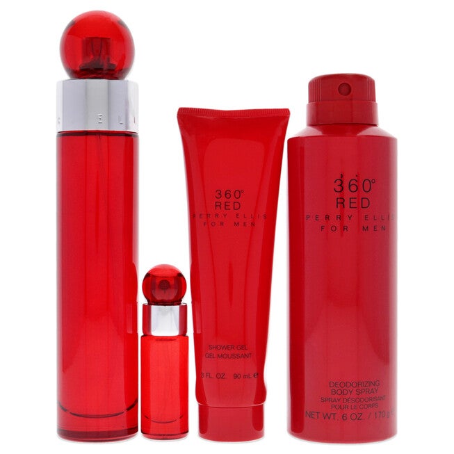 360 Red by Perry Ellis for Men - 4 Pc Gift Set 3.4oz EDT Spray, 6oz Body Spray, 3oz Shower Gel, 7.5ml EDT Spray, , alternate image number 5