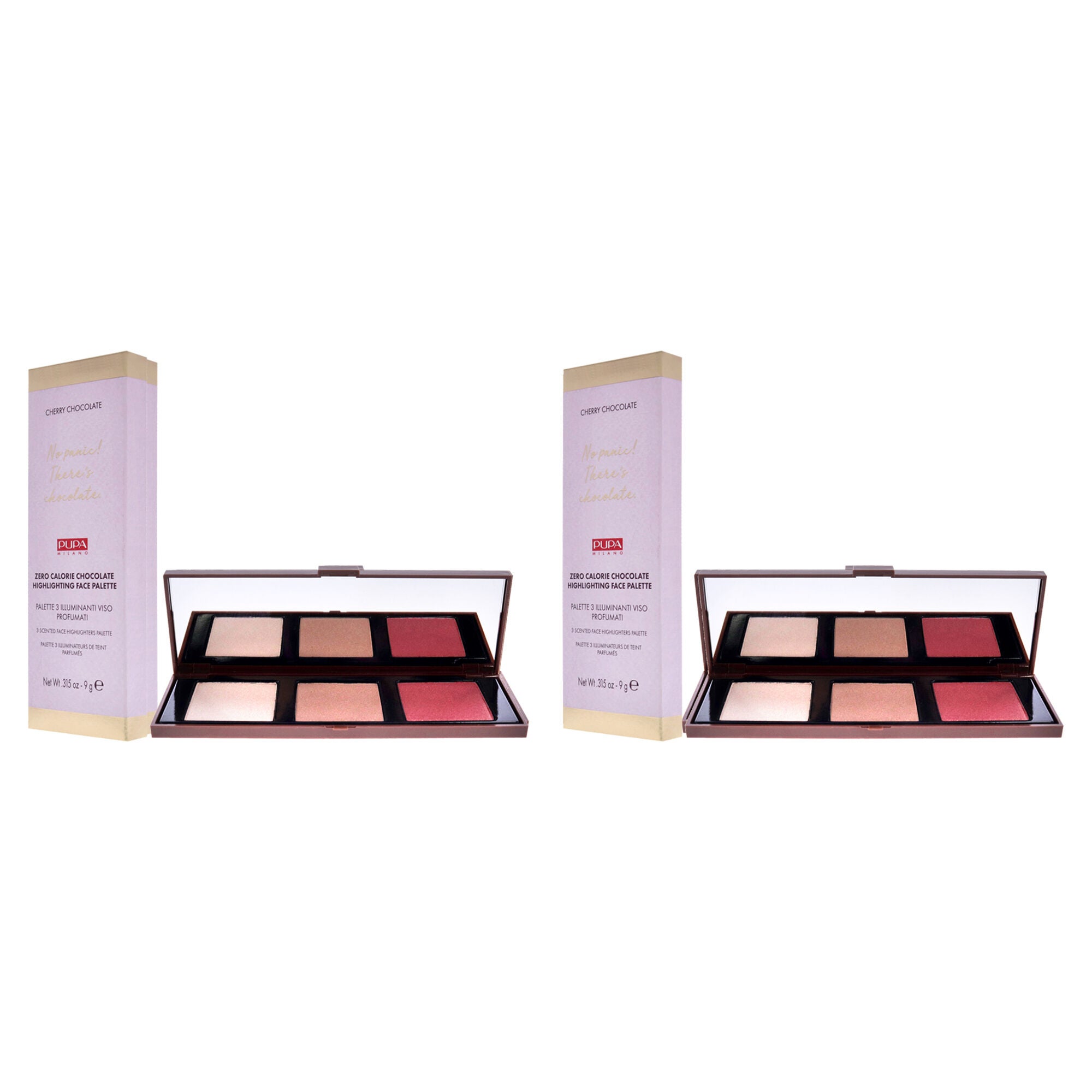 Zero Calorie Chocolate Highlighter Palette - 001 Cherry Chocolate by Pupa Milano for Women - 0.315 oz Highlighter - Pack of 2, See Description, alternate image number 3