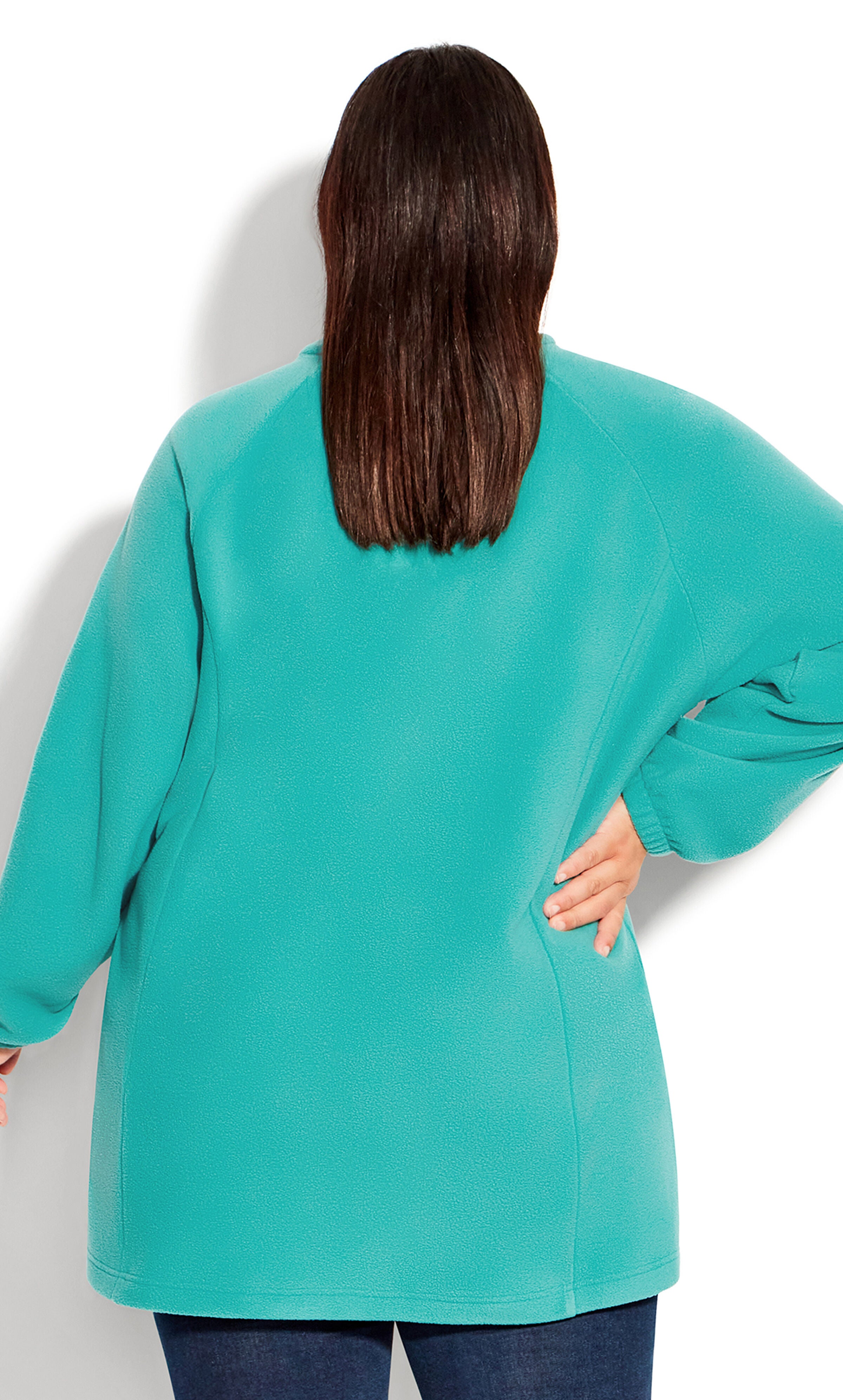 Polar Fleece Zip Jacket - jade, , alternate image number 2