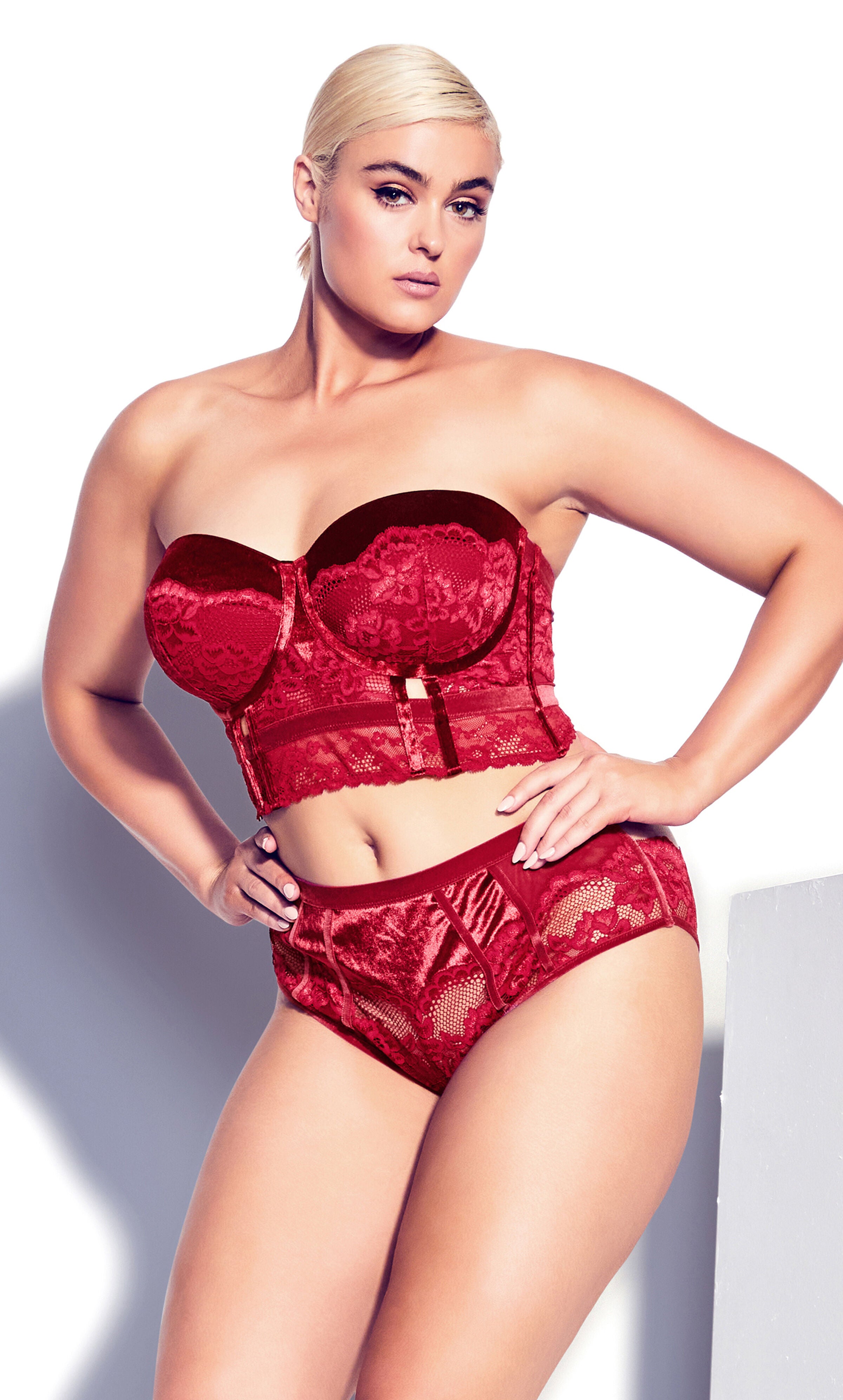 Sylvie Underwire Bustier - pomegranate, Red, hi-res image number 0