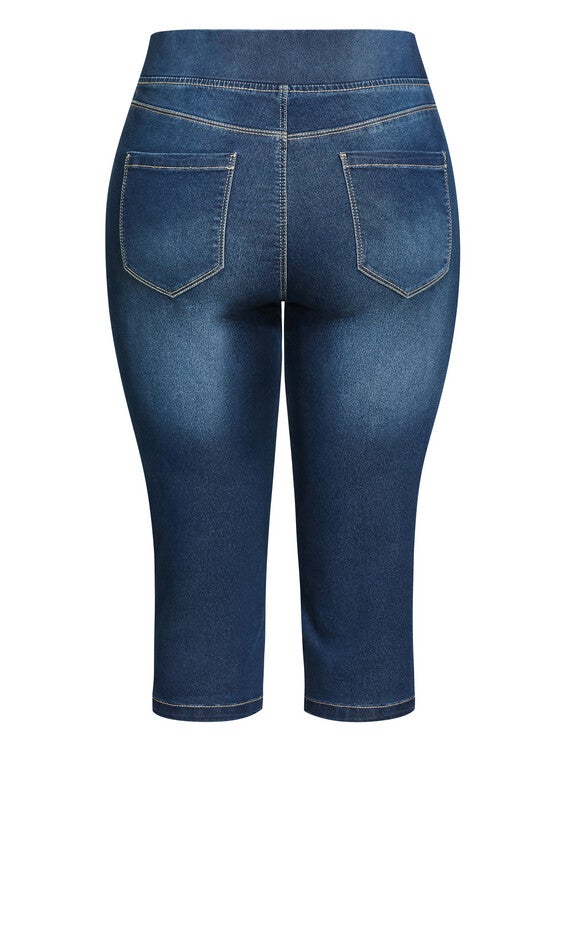Butter Denim Pull On Crop Jean - mid wash, , alternate image number 5