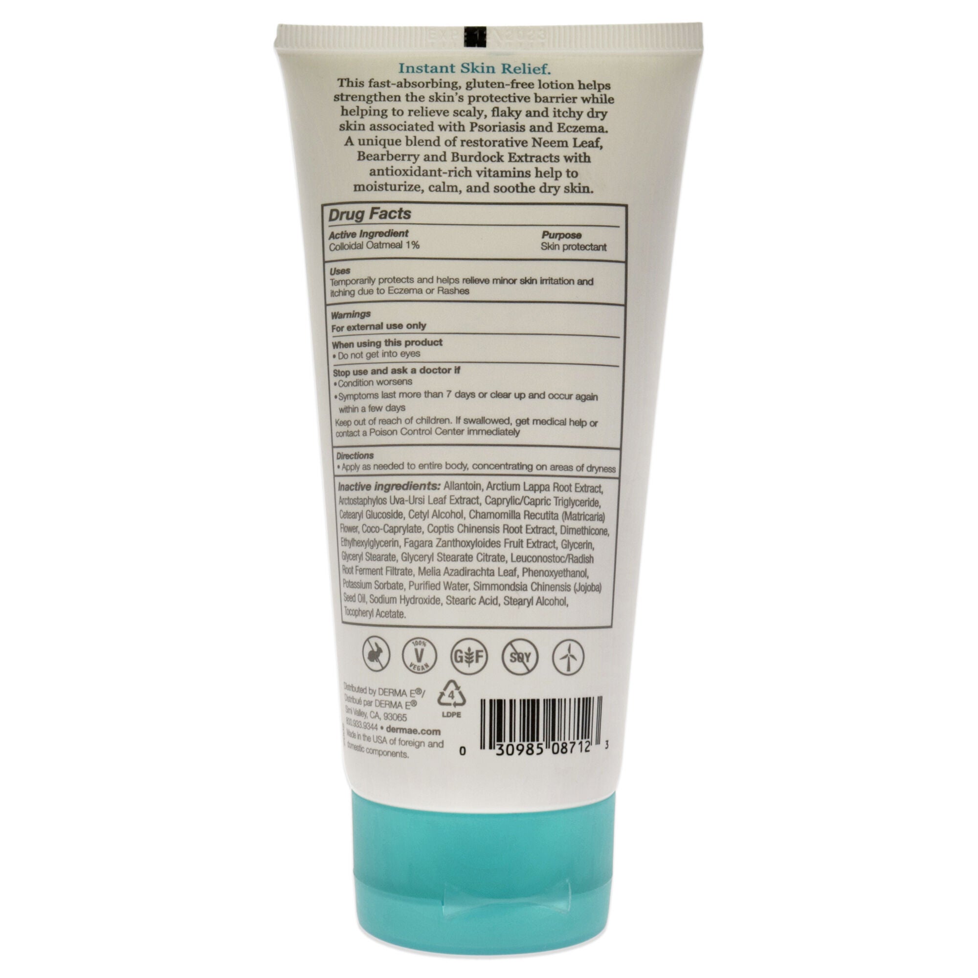 Eczema Relief Lotion - Neem, Burdock and Bearberry Extracts by Derma-E for Unisex - 6 oz Body Lotion, , alternate image number 1